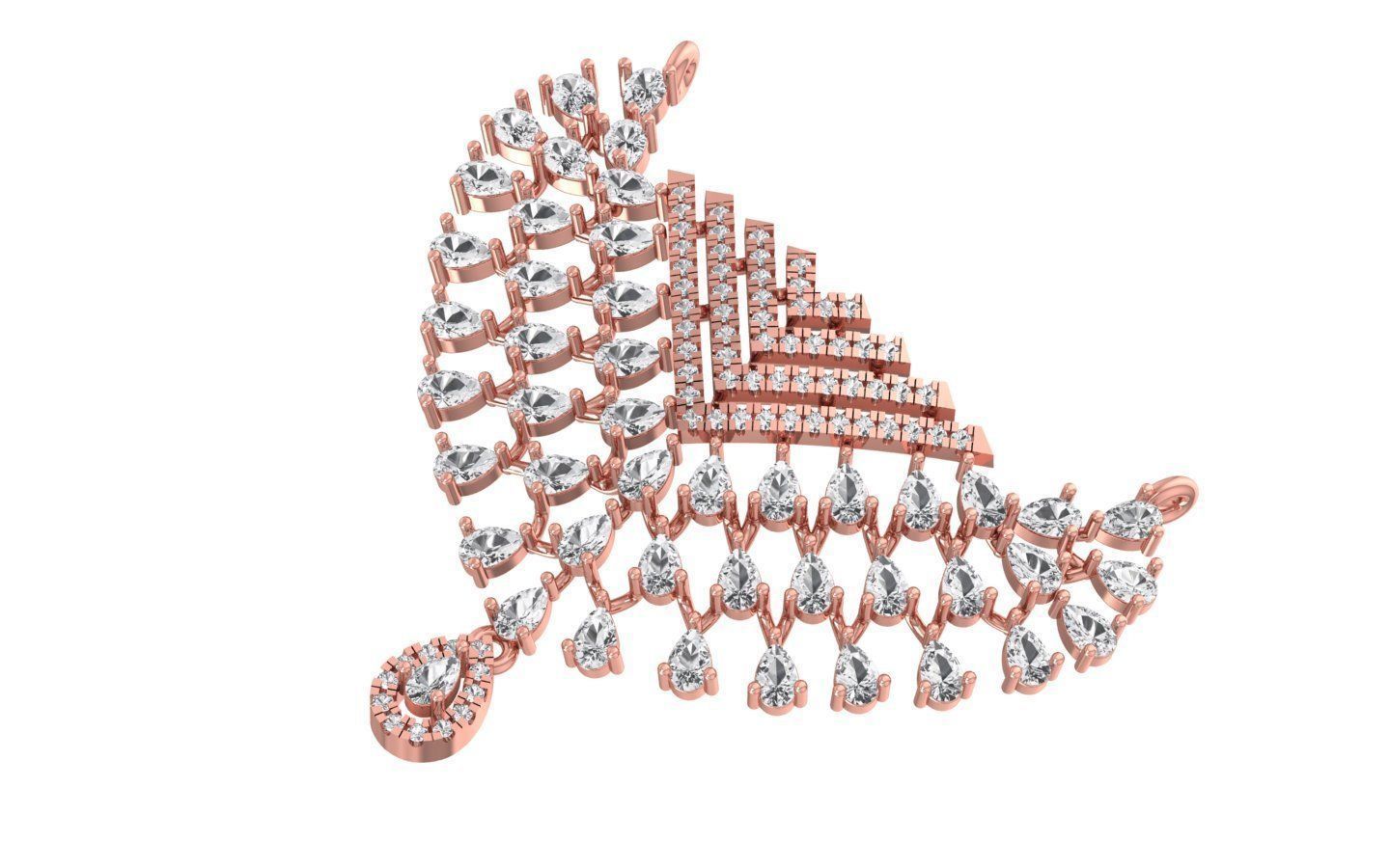 Women Pendants Necklace 3dm STL OBJ FBX Renders Details 3D print model_2