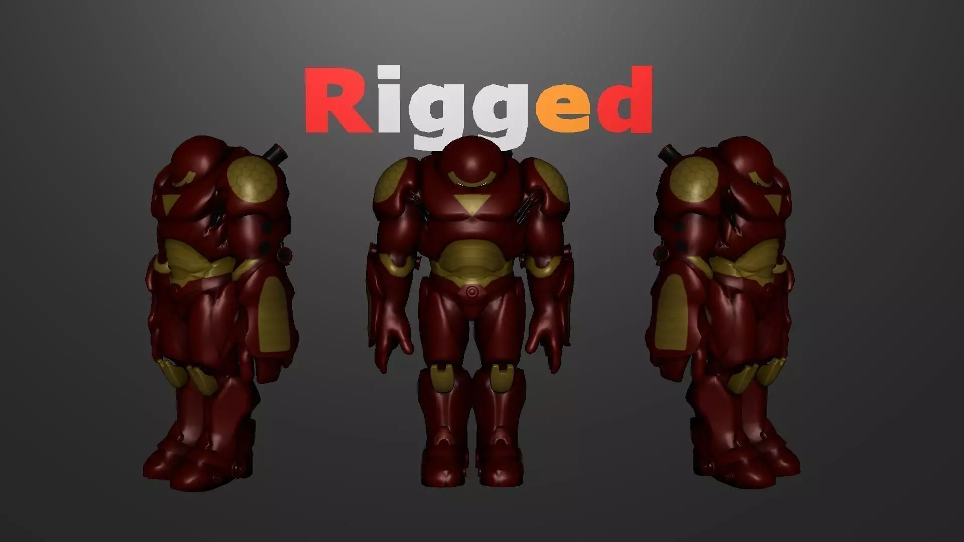 Hulkbuster Mark 2 Rigged Low-poly 3D model