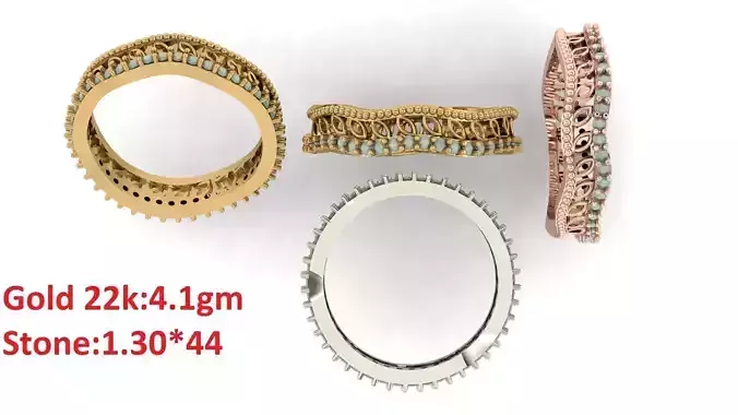 Band stone ring 47 3D print model