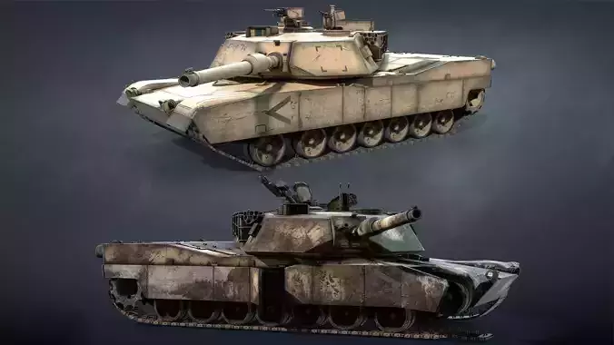 M1 Abrams Tank Set 3D Model Collection