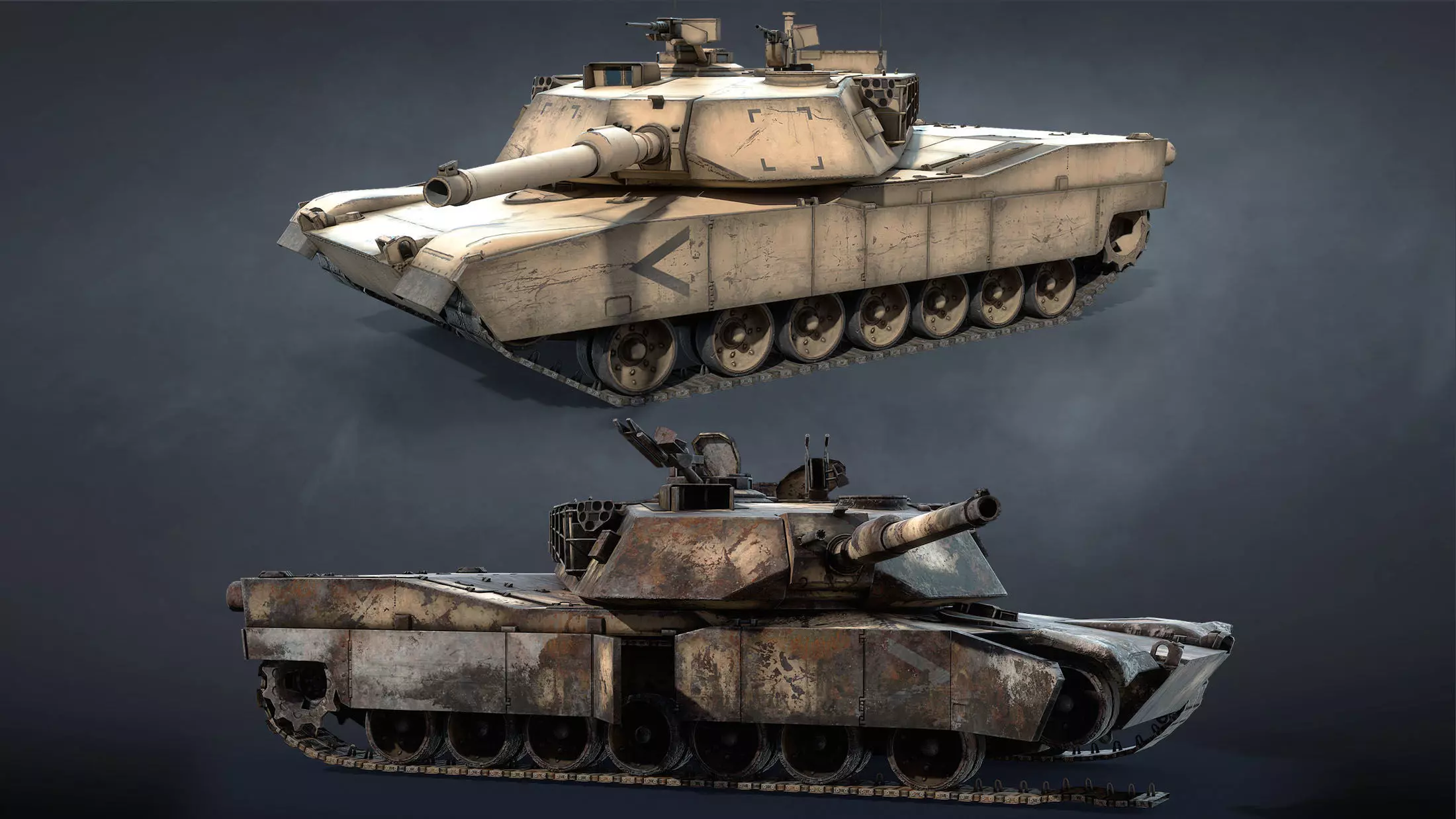 M1 Abrams Tank Set 3D Model Collection_0