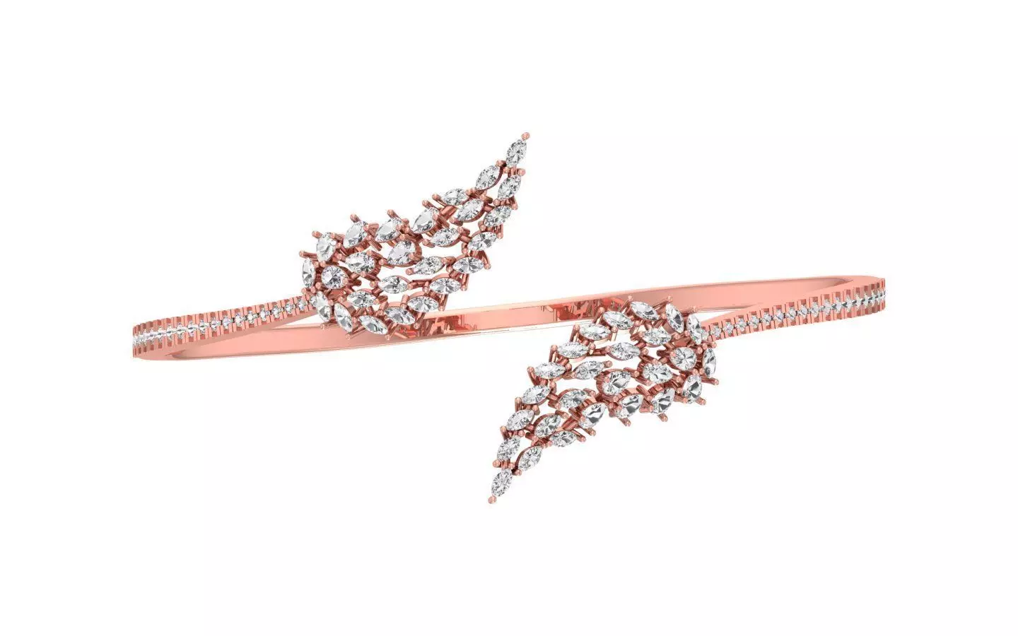 Women Leaf Bracelet 3dm STL OBJ FBX Renders Details 3D print model_0