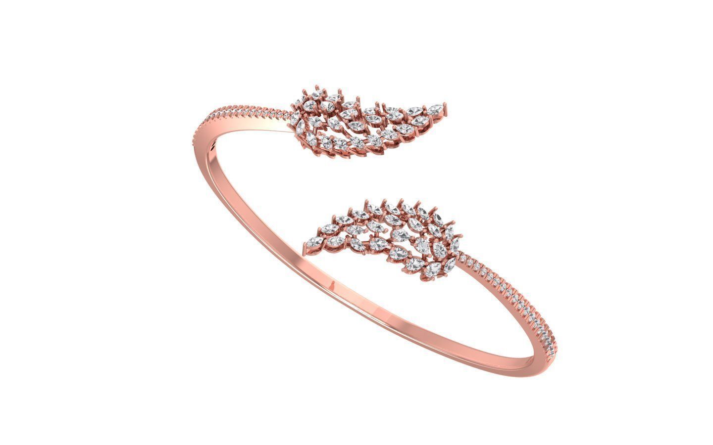 Women Leaf Bracelet 3dm STL OBJ FBX Renders Details 3D print model_1