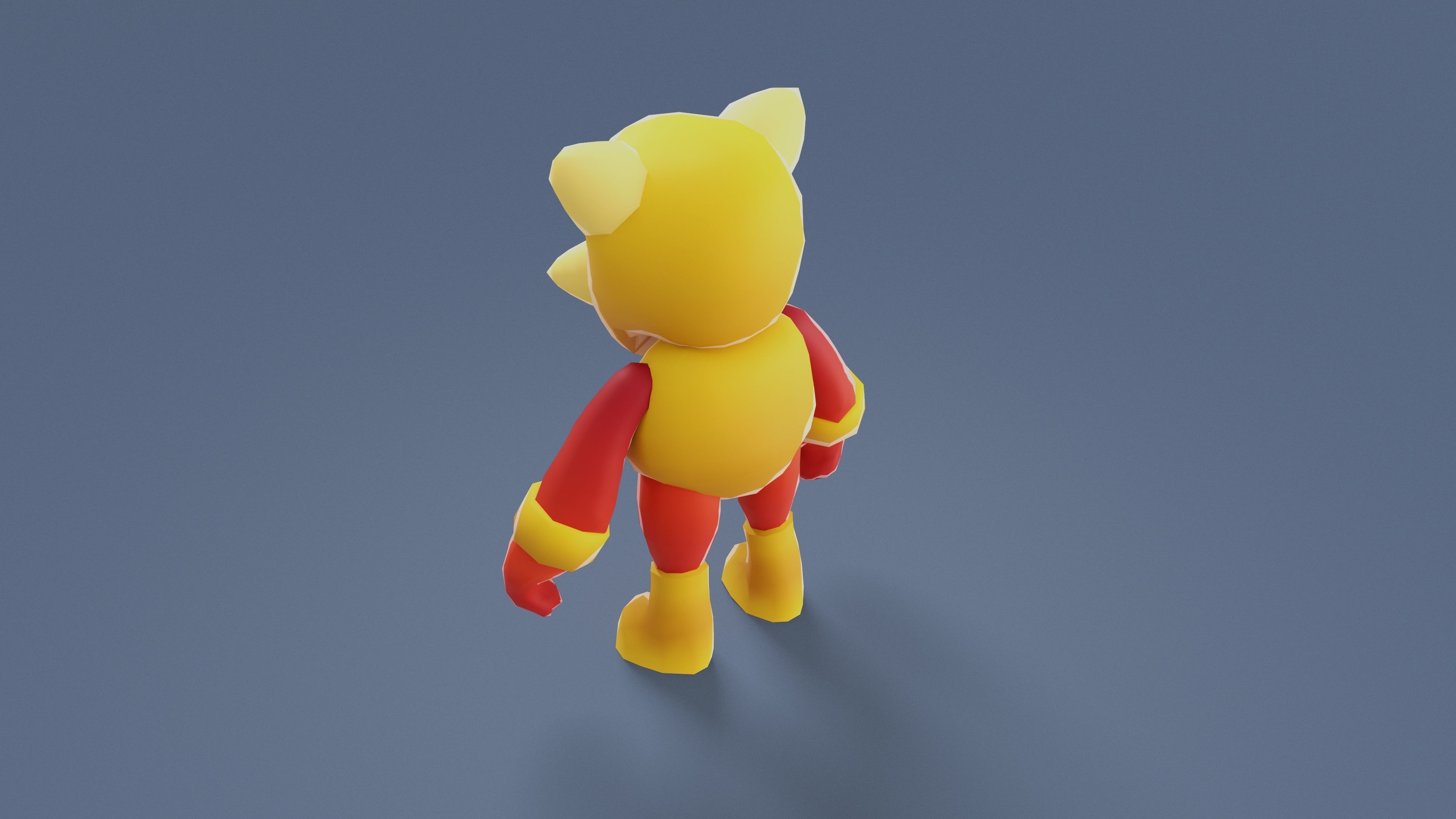 Cartoon Characters - Medium Armored Warrior Low-poly 3D model_4