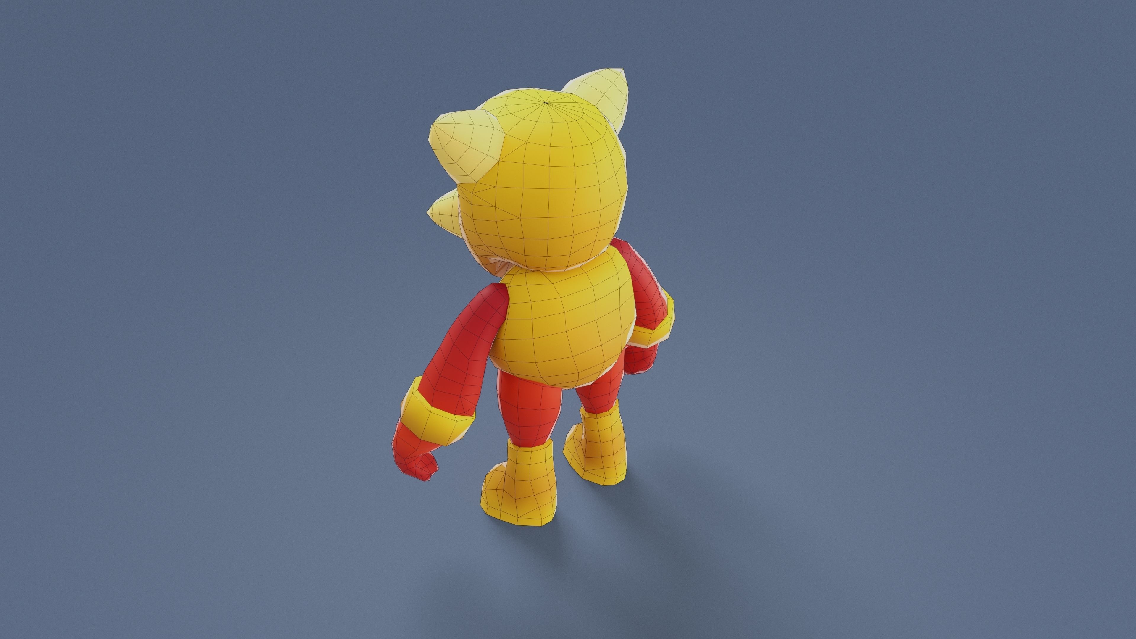 Cartoon Characters - Medium Armored Warrior Low-poly 3D model_5