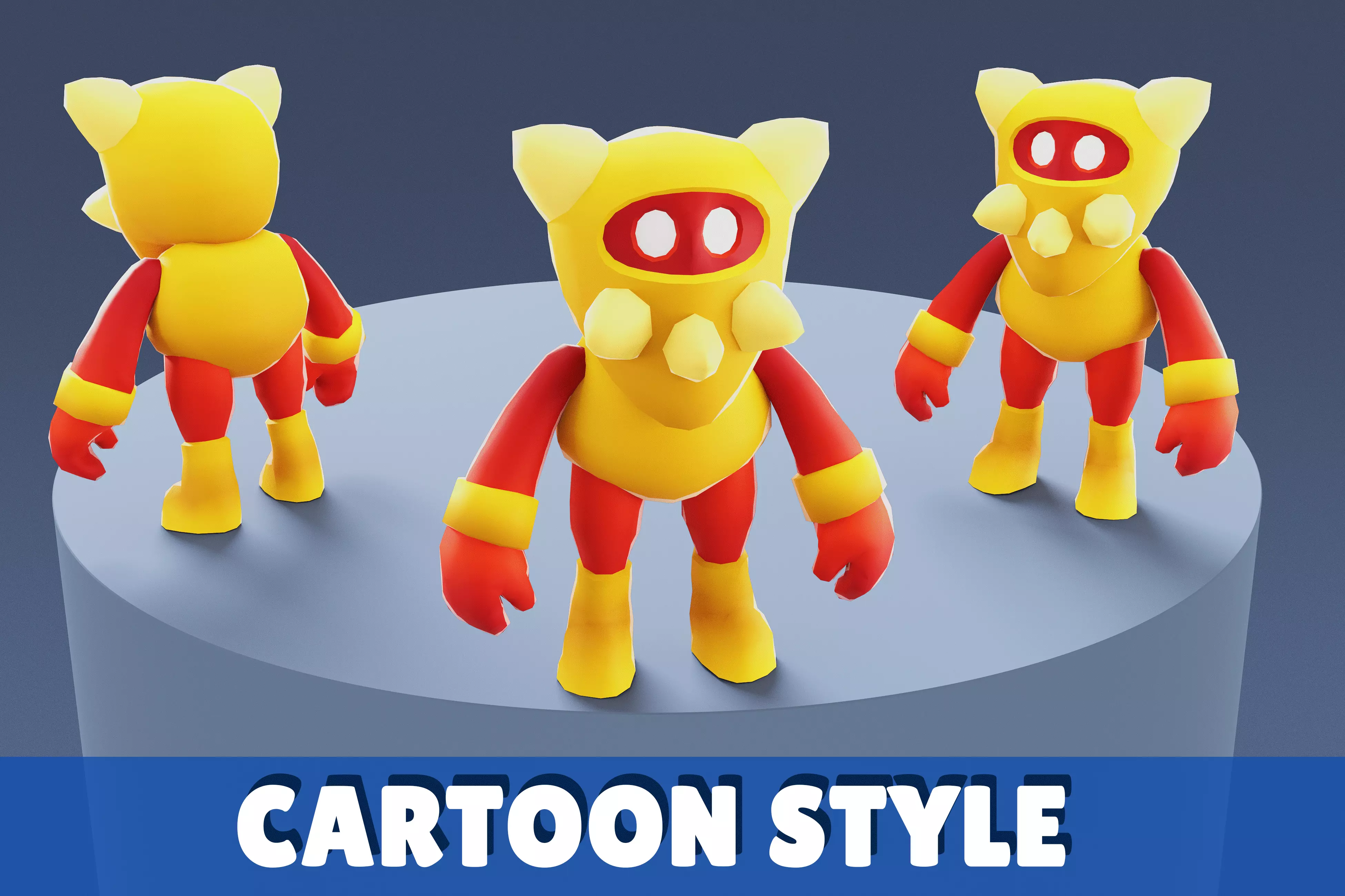 Cartoon Characters - Medium Armored Warrior Low-poly 3D model_0