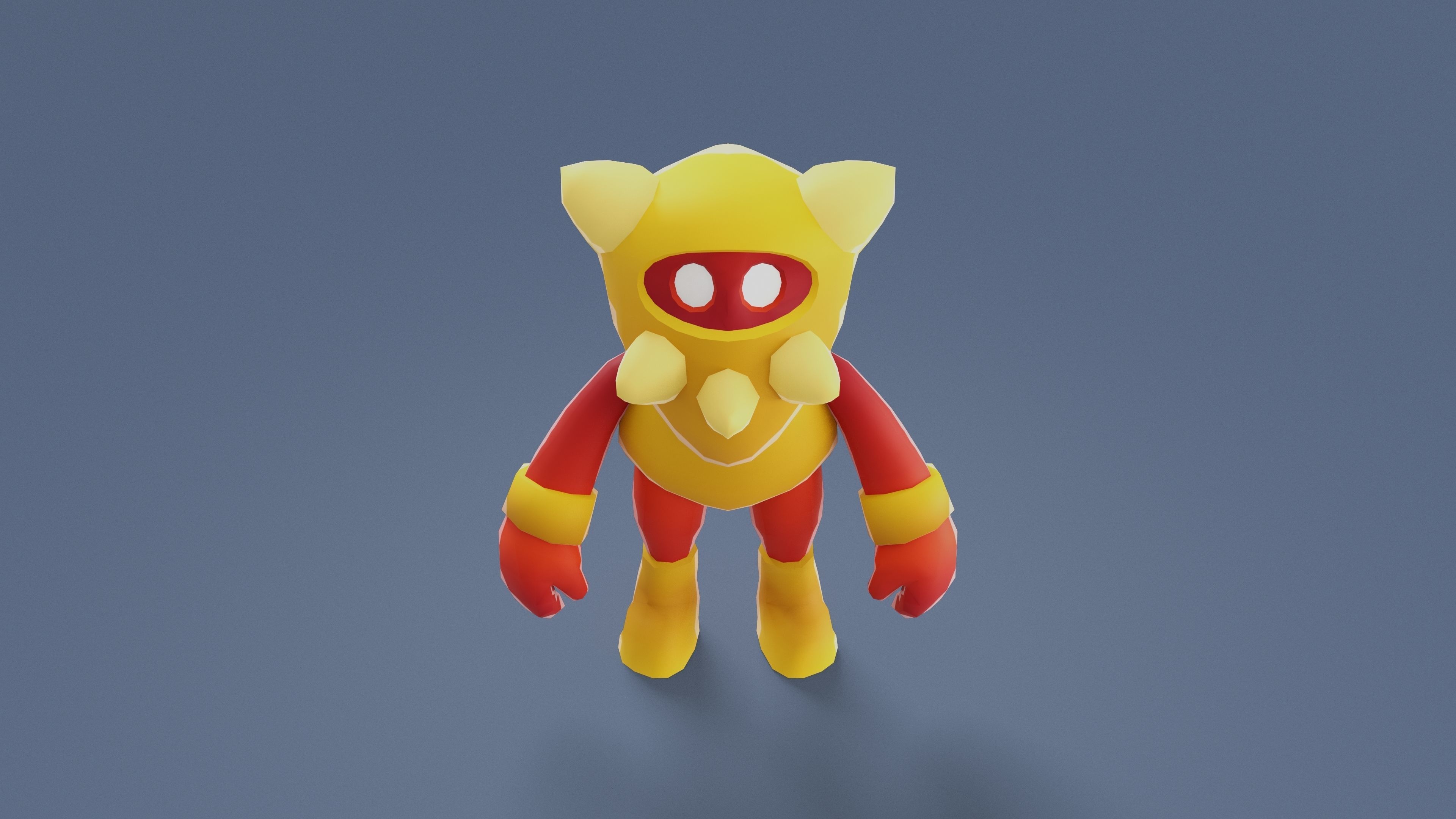 Cartoon Characters - Medium Armored Warrior Low-poly 3D model_12
