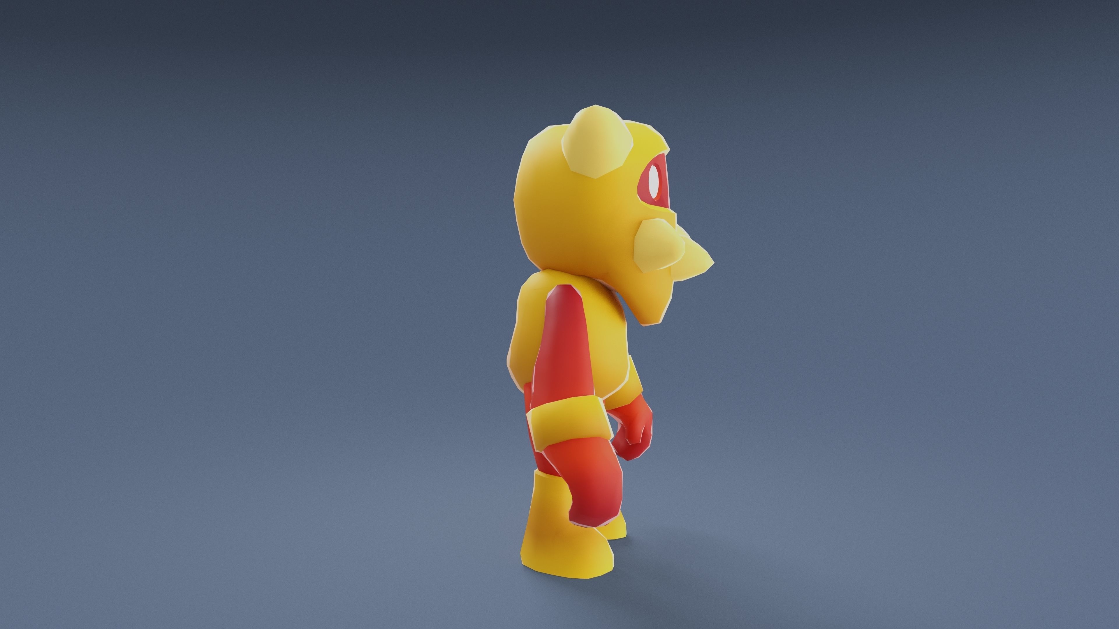 Cartoon Characters - Medium Armored Warrior Low-poly 3D model_16