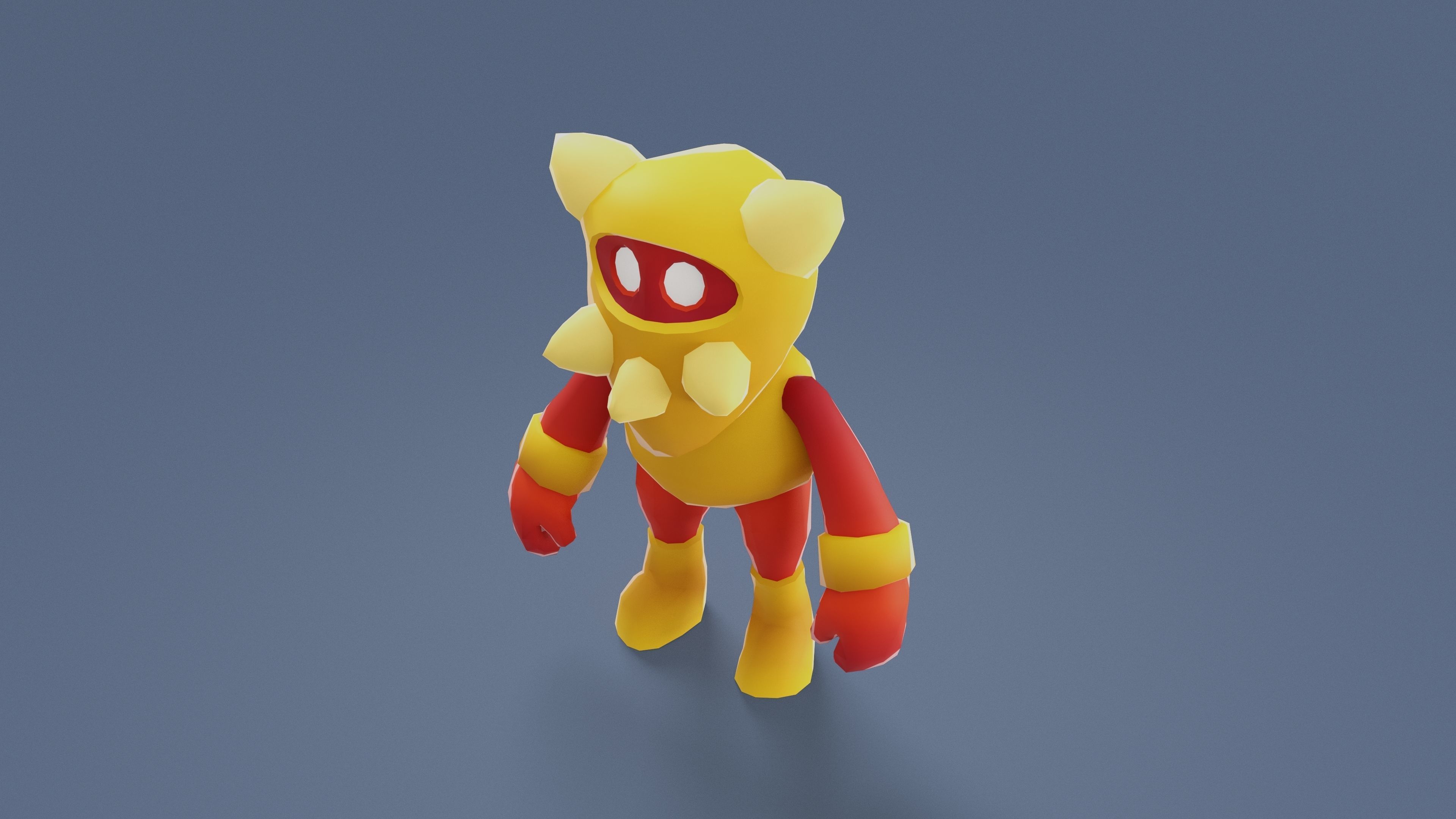 Cartoon Characters - Medium Armored Warrior Low-poly 3D model_2