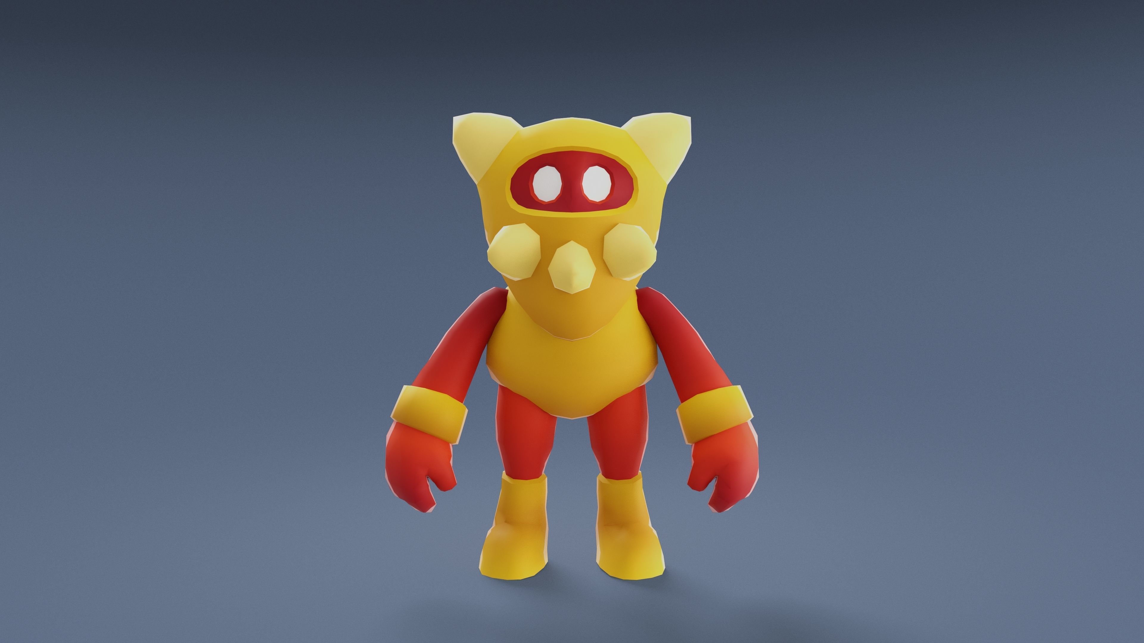 Cartoon Characters - Medium Armored Warrior Low-poly 3D model_18