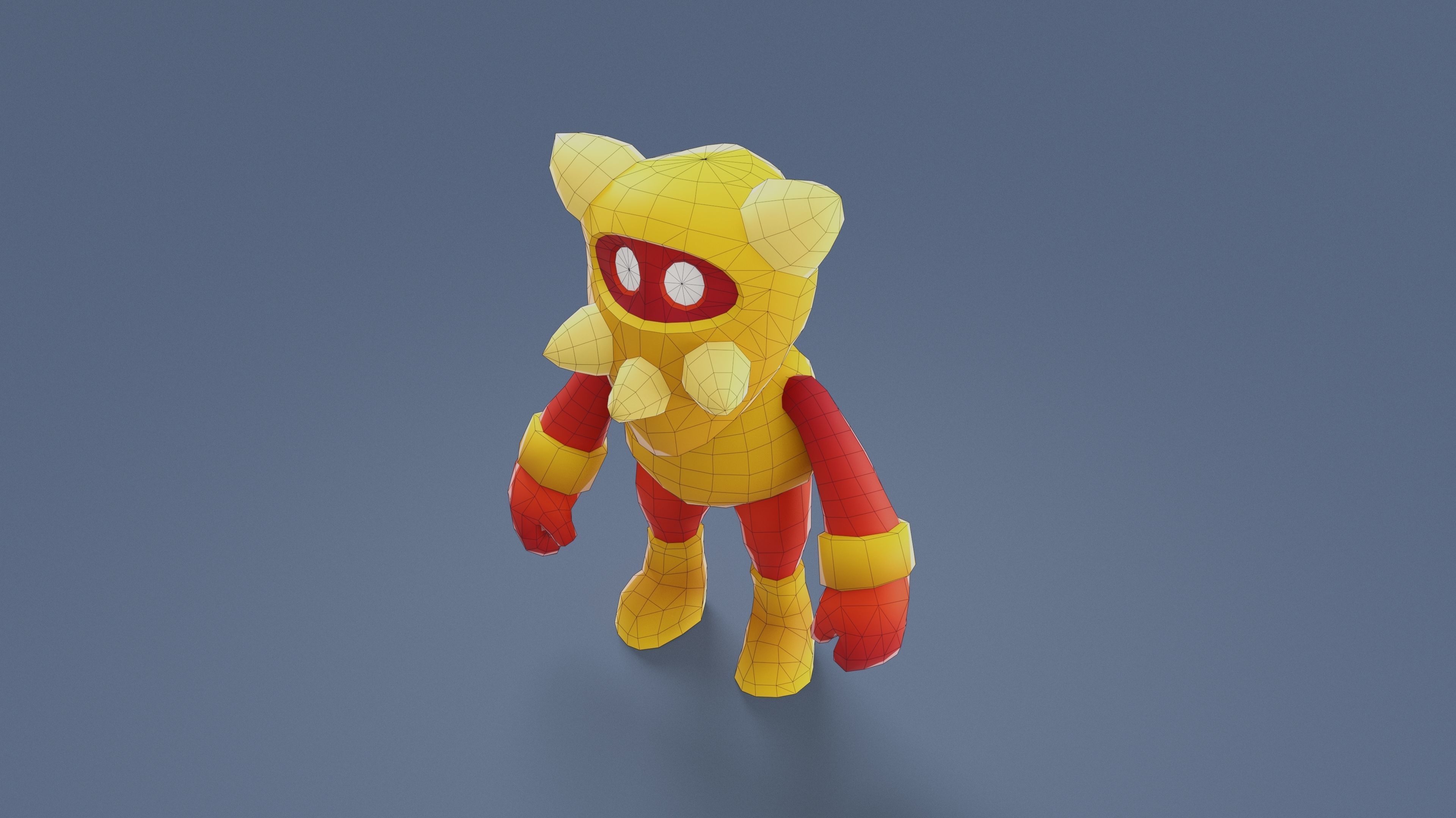 Cartoon Characters - Medium Armored Warrior Low-poly 3D model_3