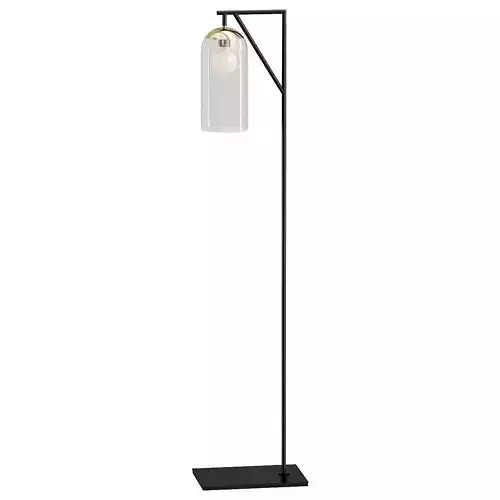COLLINS floor lamp with glass shade and metal base