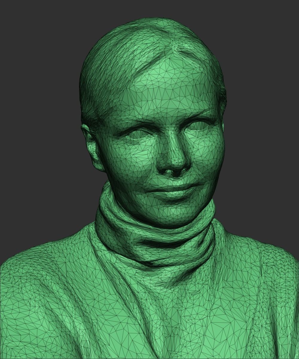 Attractive woman in knitted sweater 370 Low-poly 3D model_8