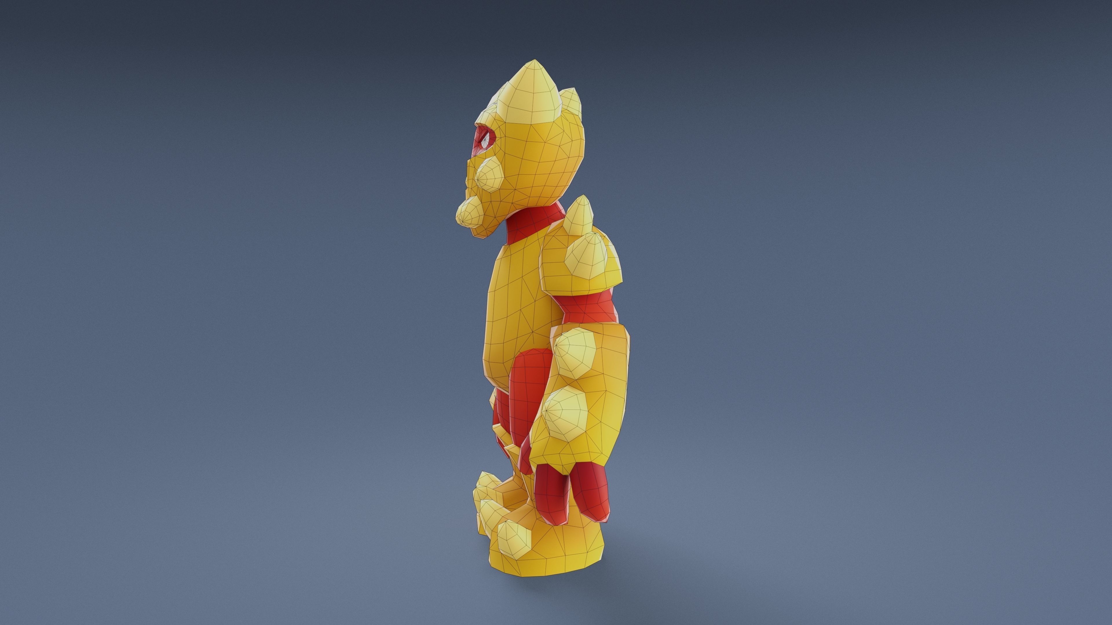 Cartoon Characters - Big Armored Warrior Low-poly 3D model_19