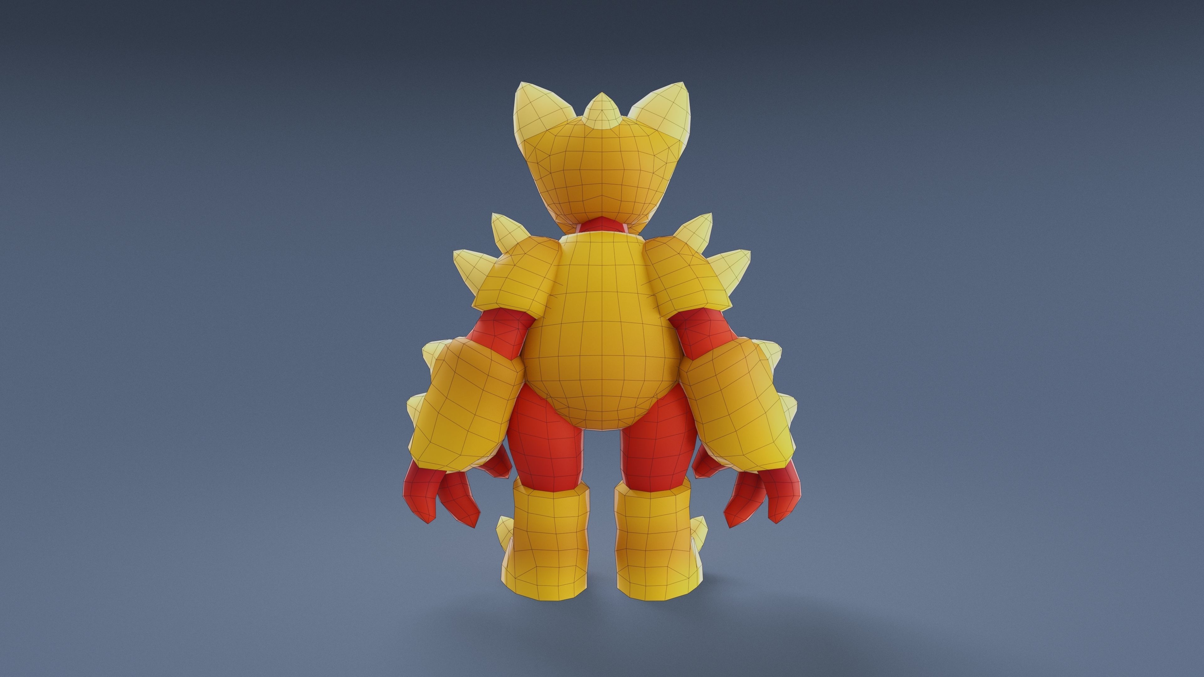 Cartoon Characters - Big Armored Warrior Low-poly 3D model_20