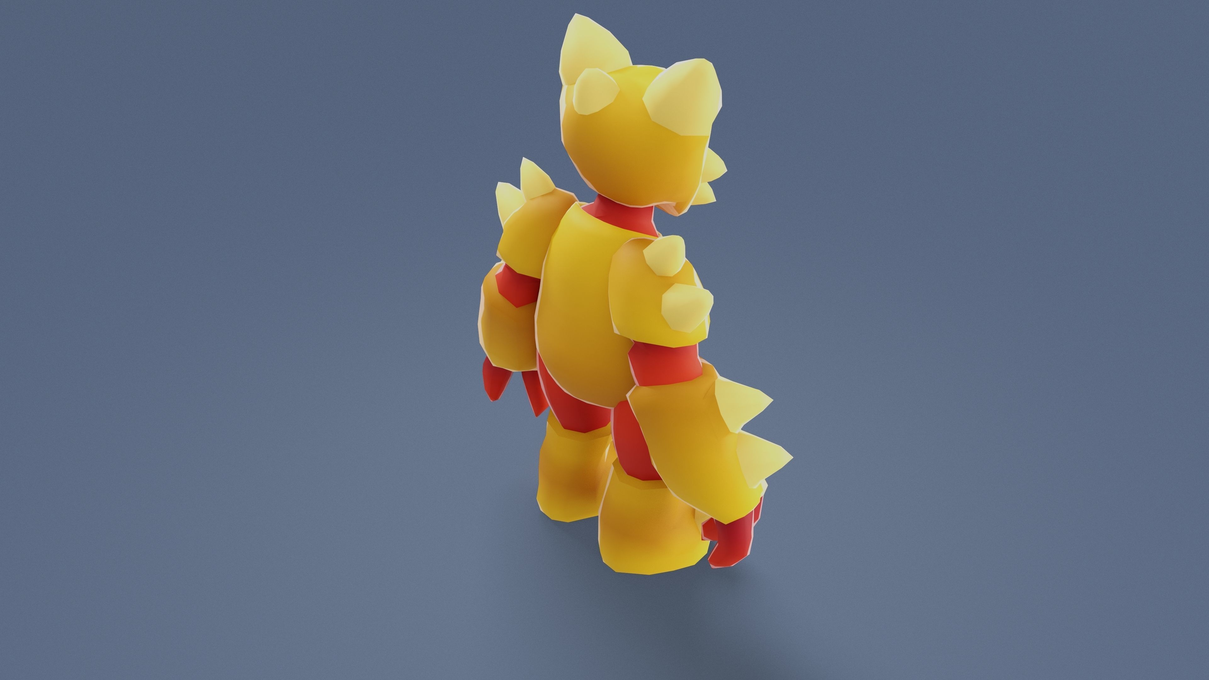 Cartoon Characters - Big Armored Warrior Low-poly 3D model_6