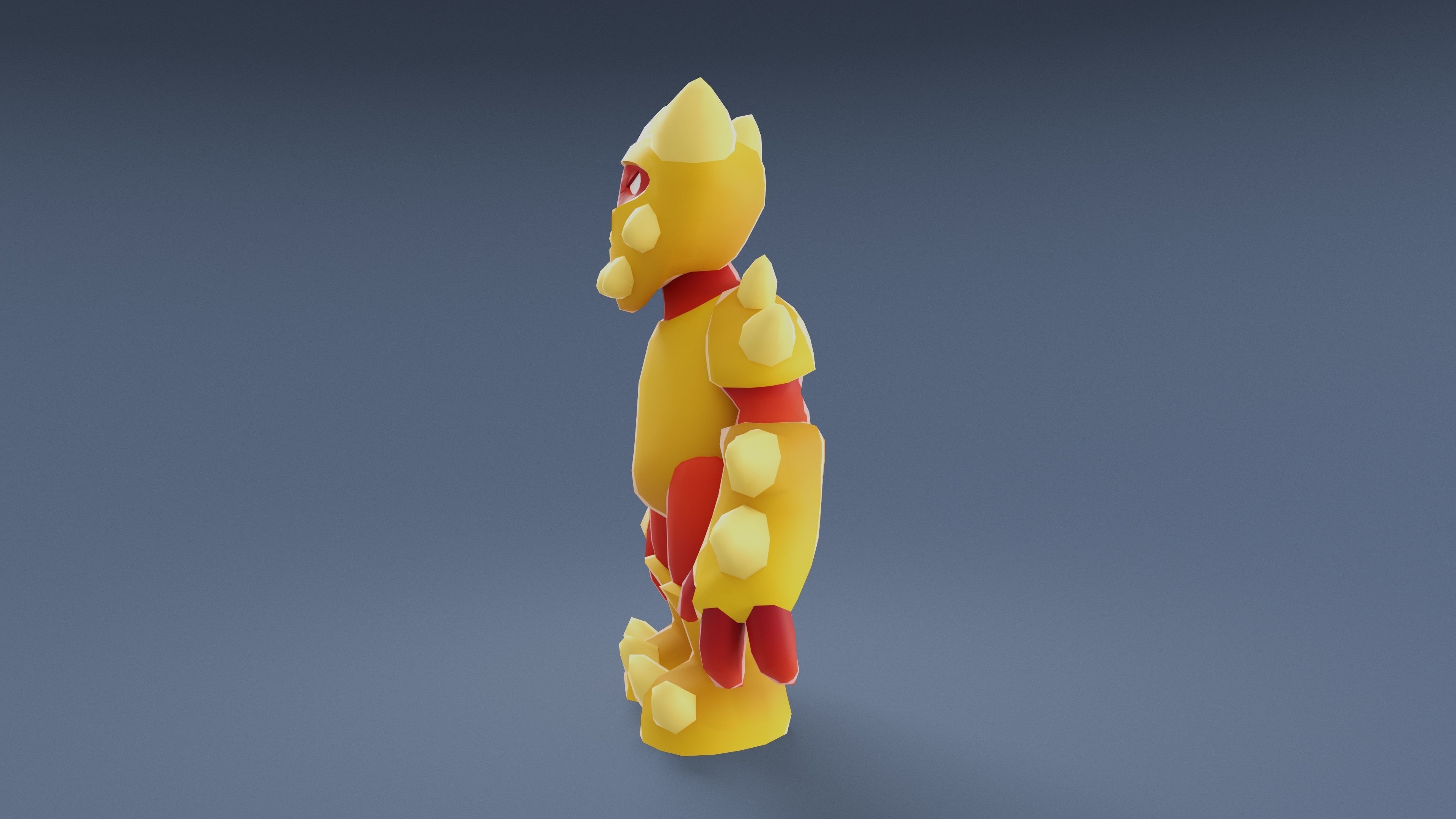 Cartoon Characters - Big Armored Warrior Low-poly 3D model_9