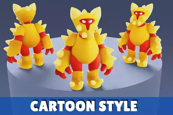 Cartoon Characters - Big Armored Warrior Low-poly 3D model