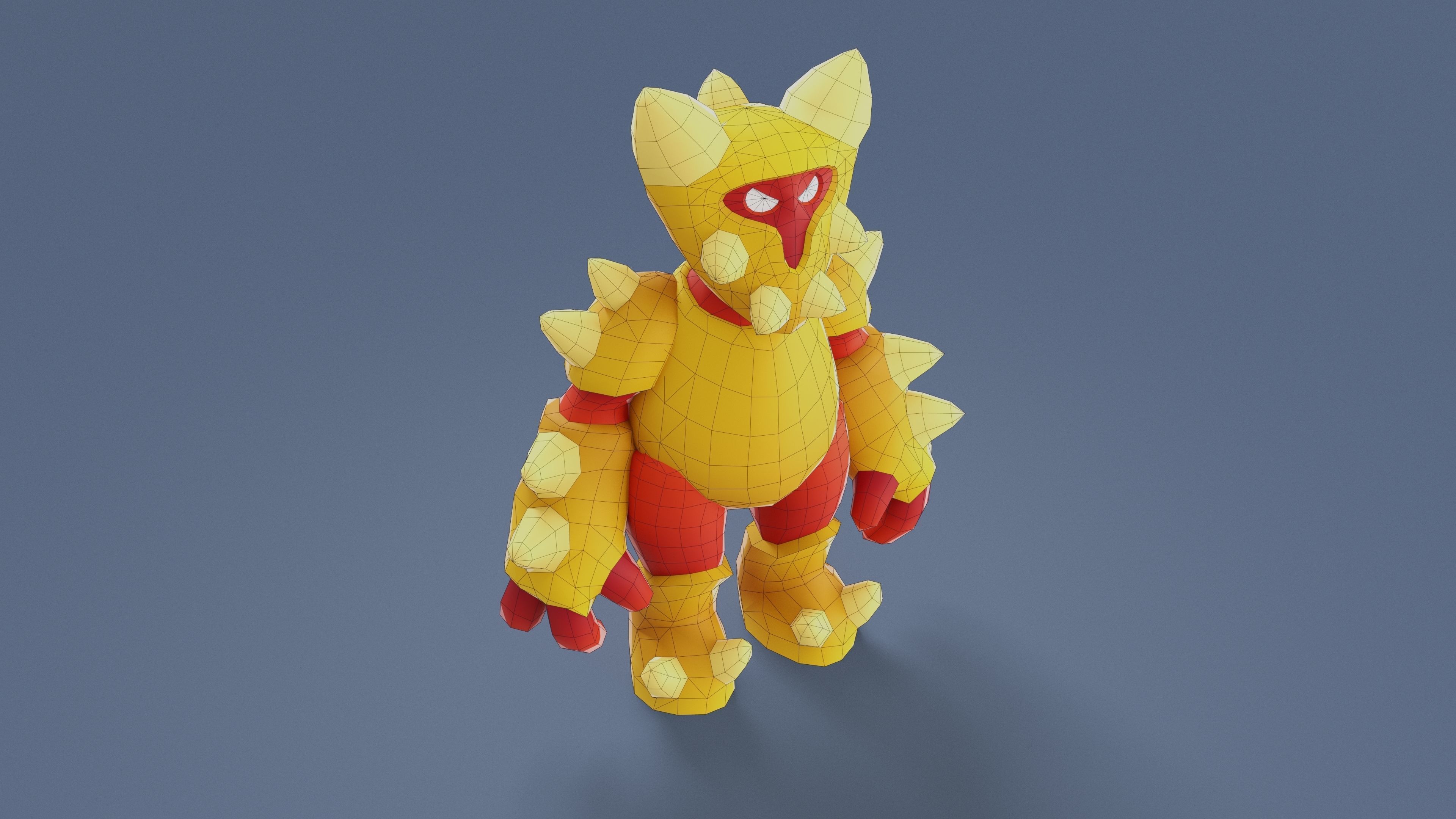 Cartoon Characters - Big Armored Warrior Low-poly 3D model_17