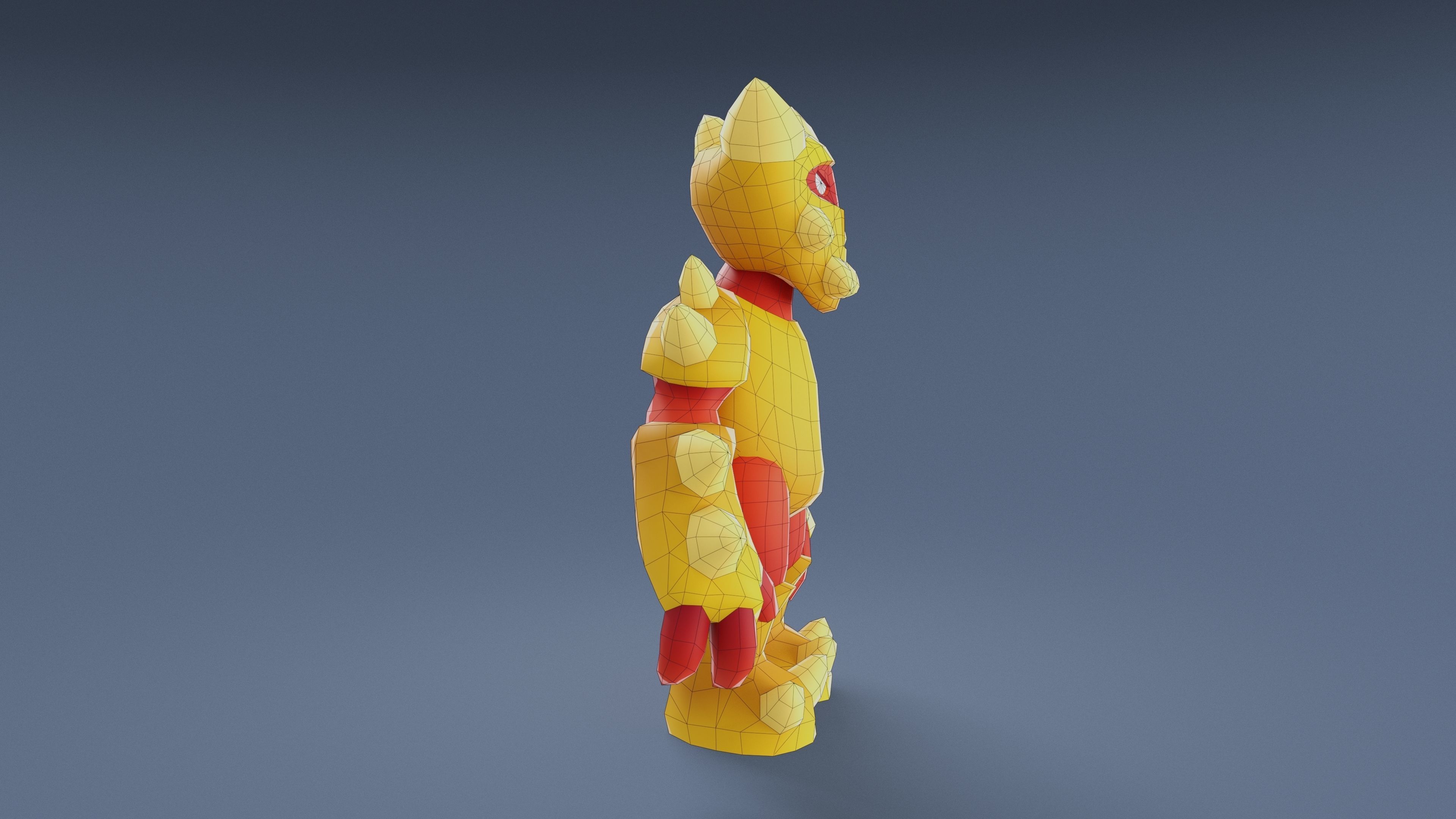Cartoon Characters - Big Armored Warrior Low-poly 3D model_21