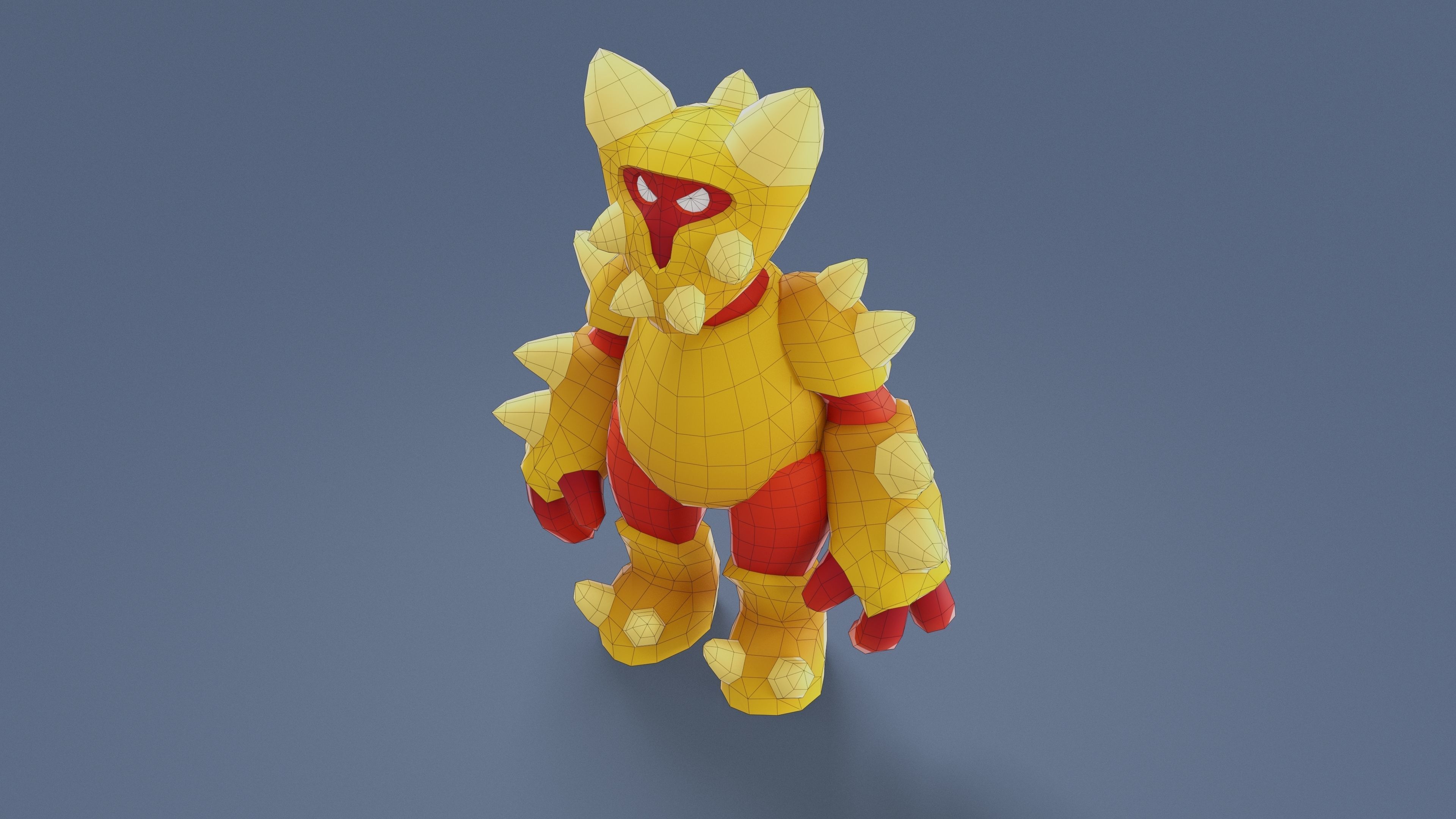Cartoon Characters - Big Armored Warrior Low-poly 3D model_3