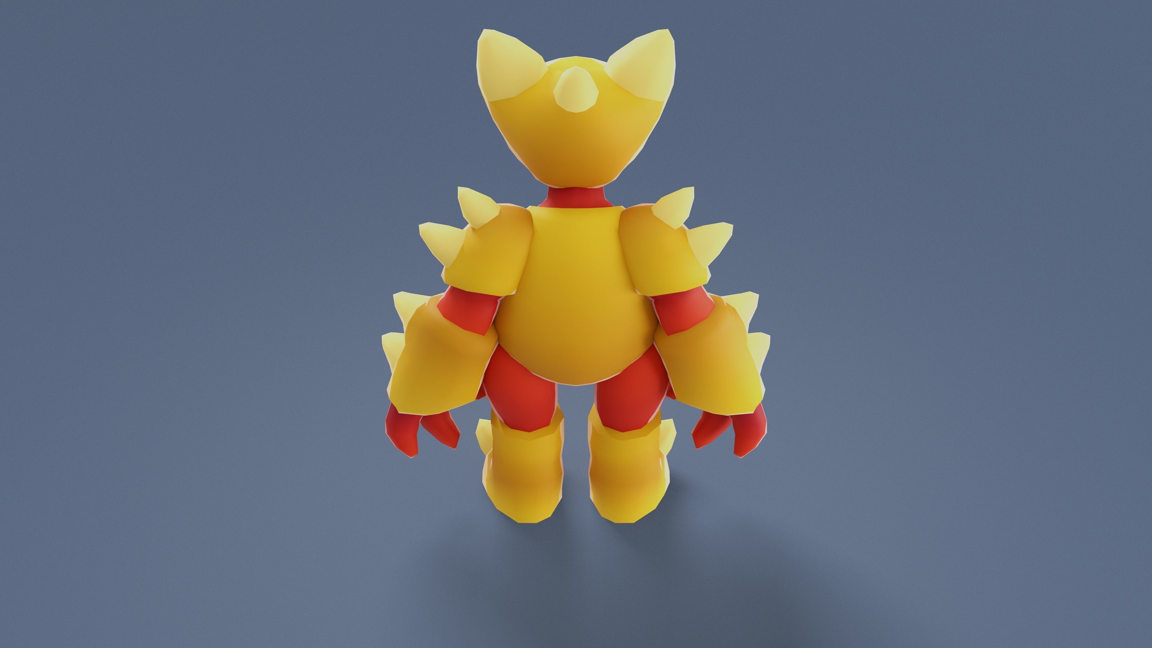 Cartoon Characters - Big Armored Warrior Low-poly 3D model_5