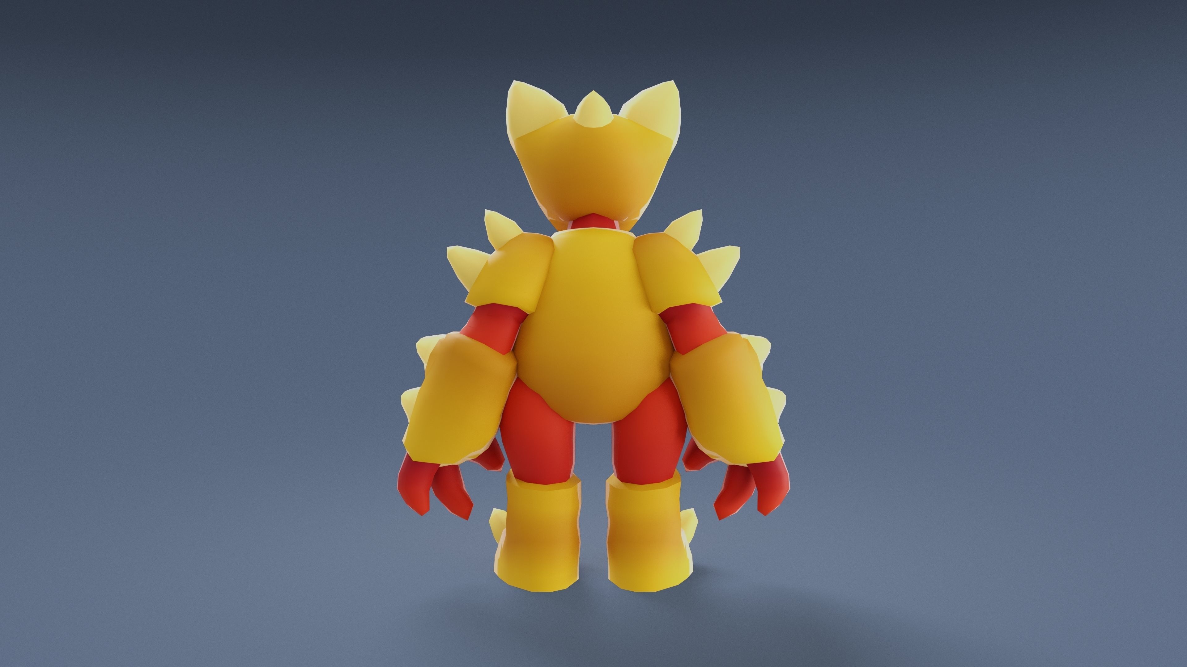 Cartoon Characters - Big Armored Warrior Low-poly 3D model_10
