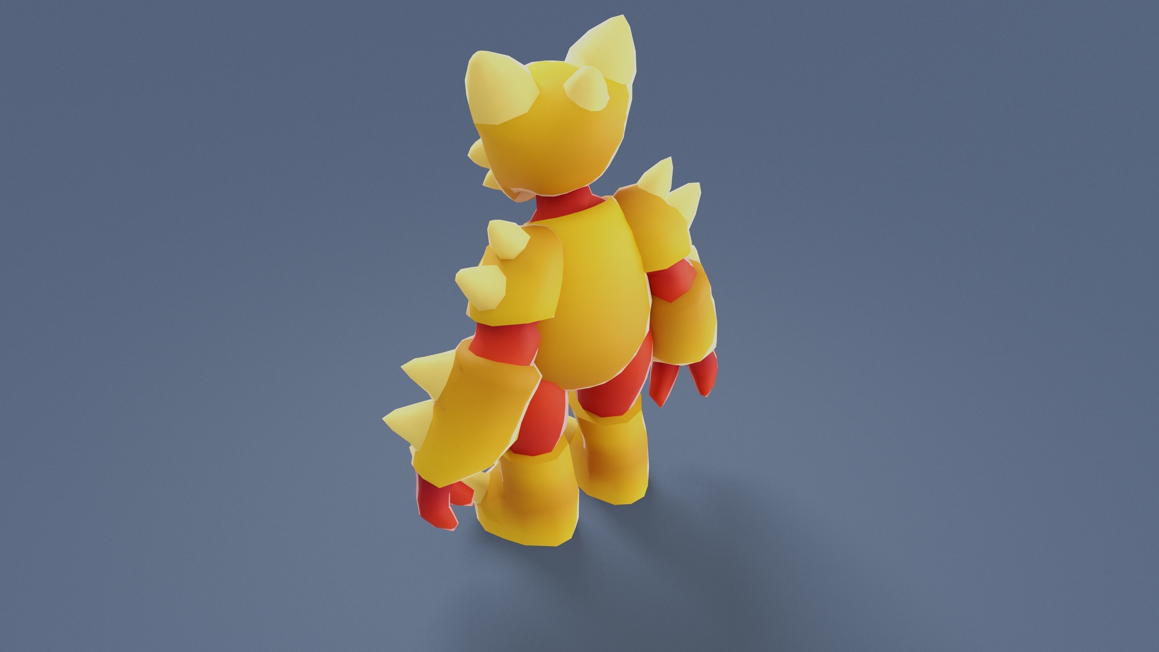 Cartoon Characters - Big Armored Warrior Low-poly 3D model_4