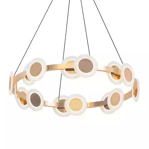 TRACY circular pendant light with gold and circles