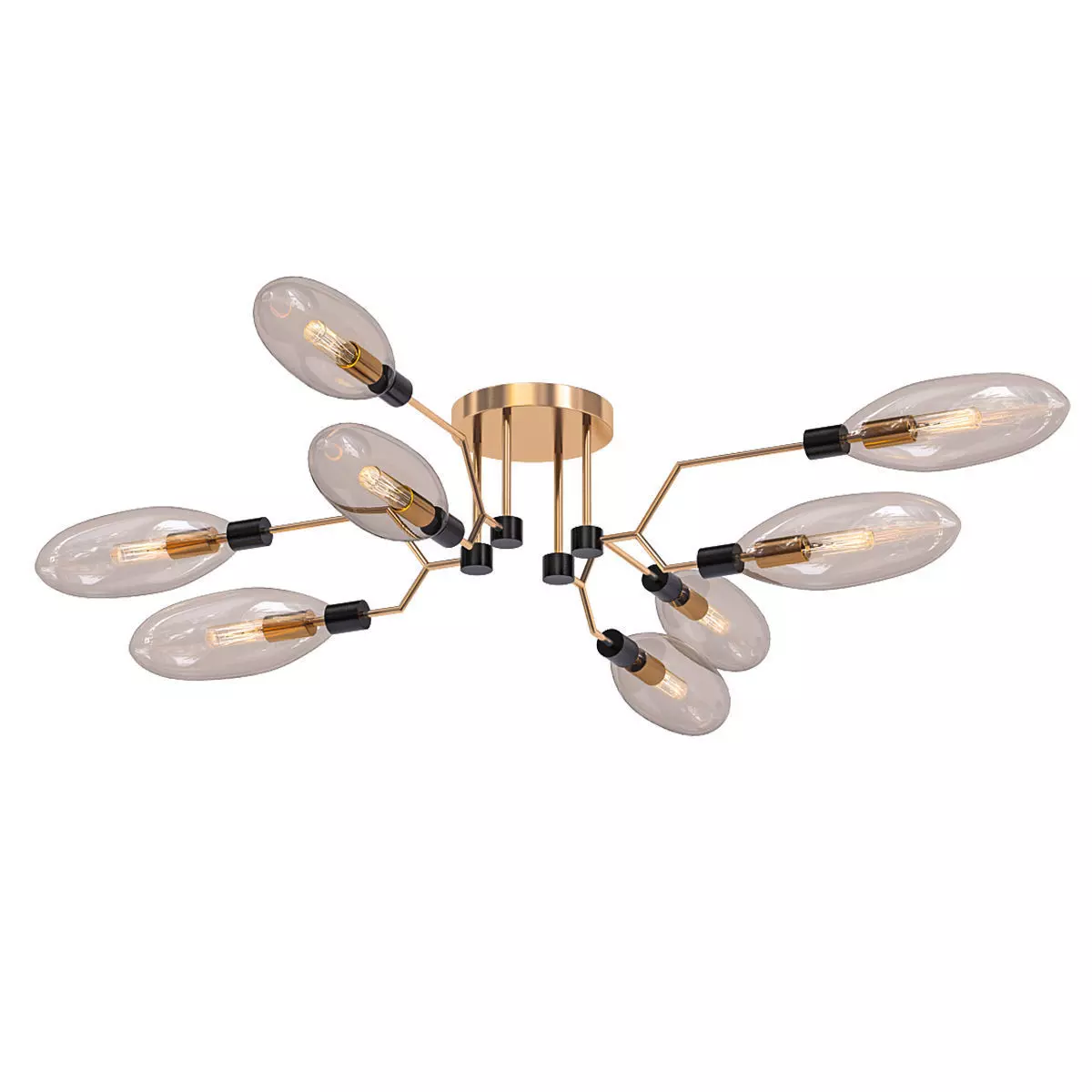 AIK C modern brass and glass ceiling light 3D model_0
