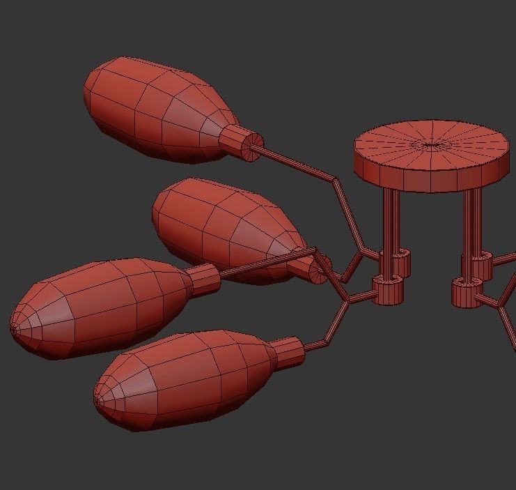 AIK C modern brass and glass ceiling light 3D model_3