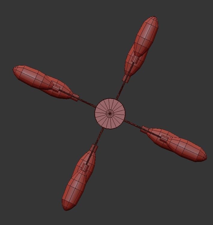 AIK C modern brass and glass ceiling light 3D model_2