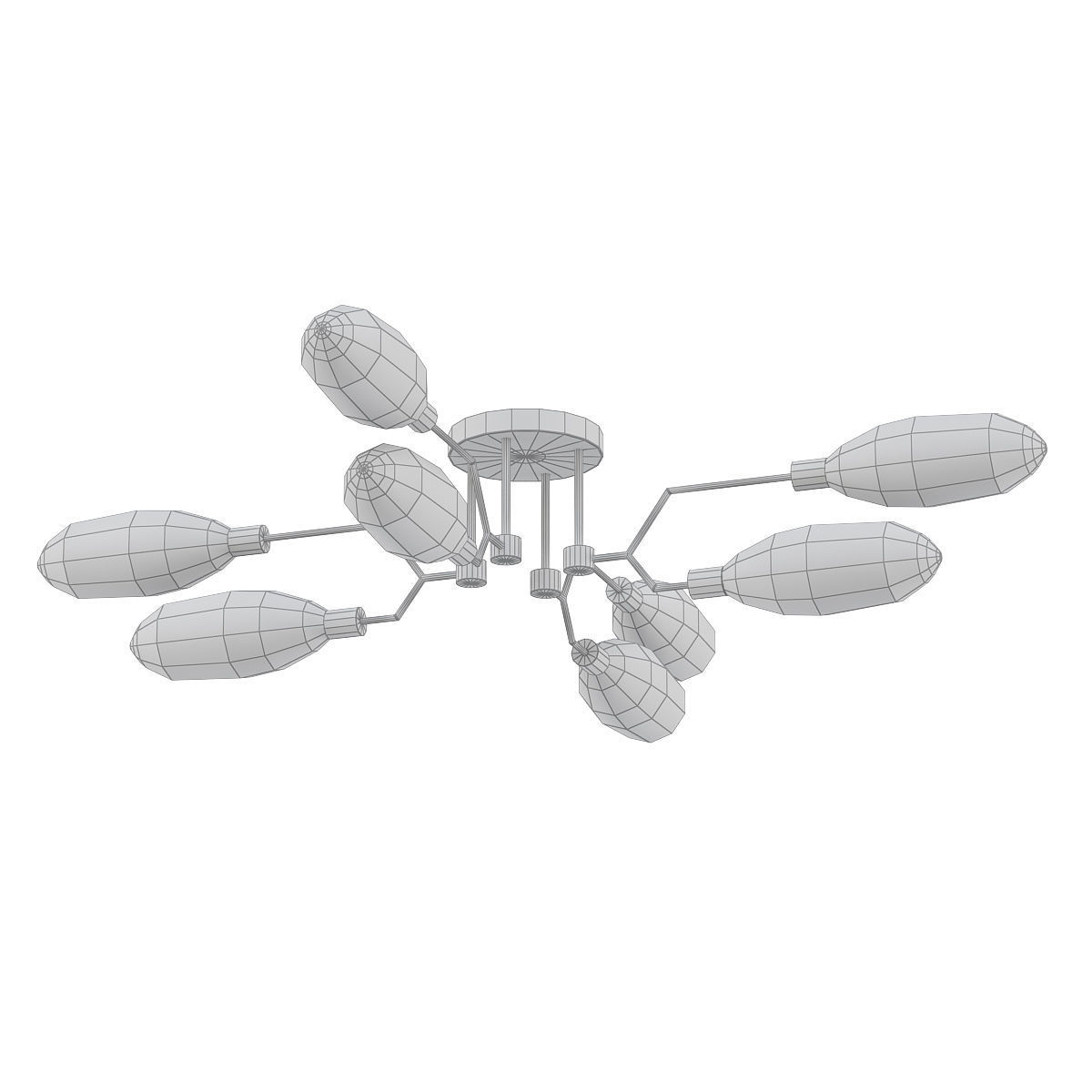 AIK C modern brass and glass ceiling light 3D model_4