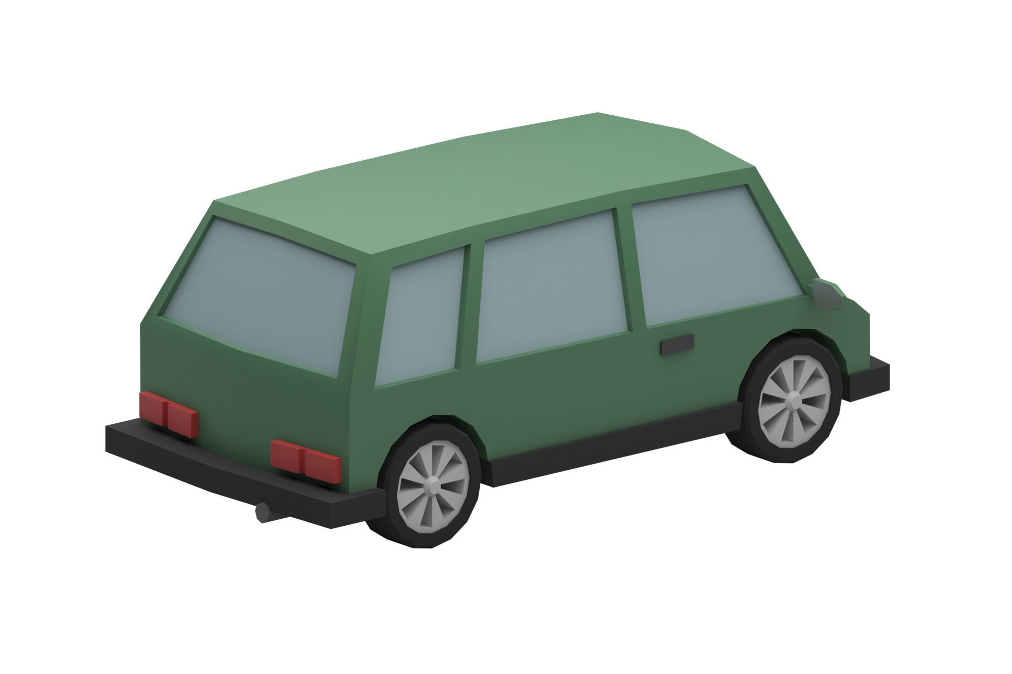 Stylized Set of Cars Low-poly 3D model_8