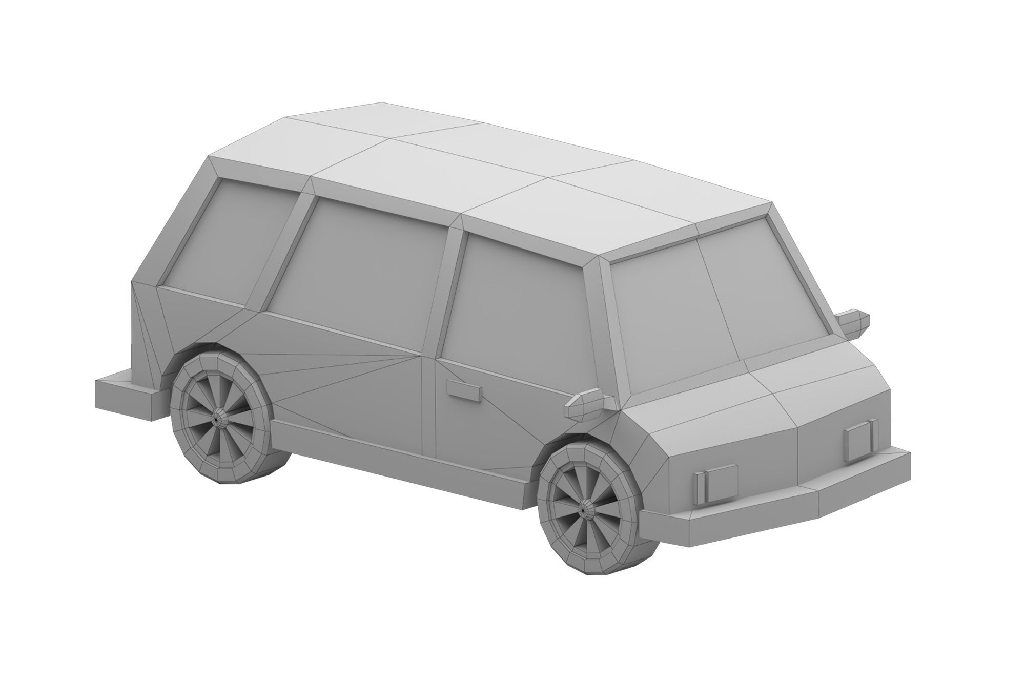 Stylized Set of Cars Low-poly 3D model_11