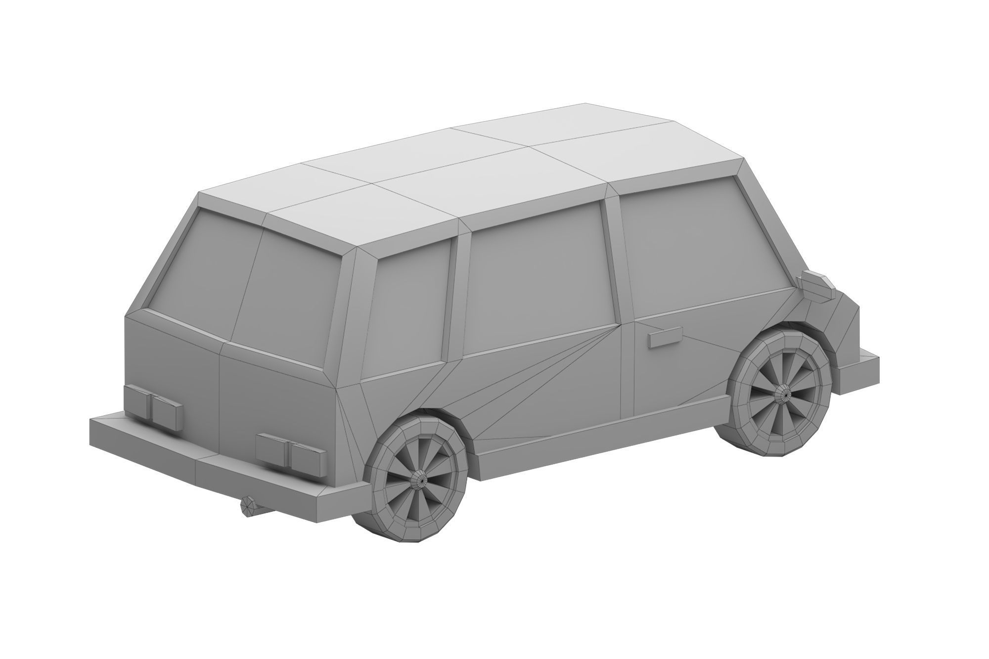 Stylized Set of Cars Low-poly 3D model_12