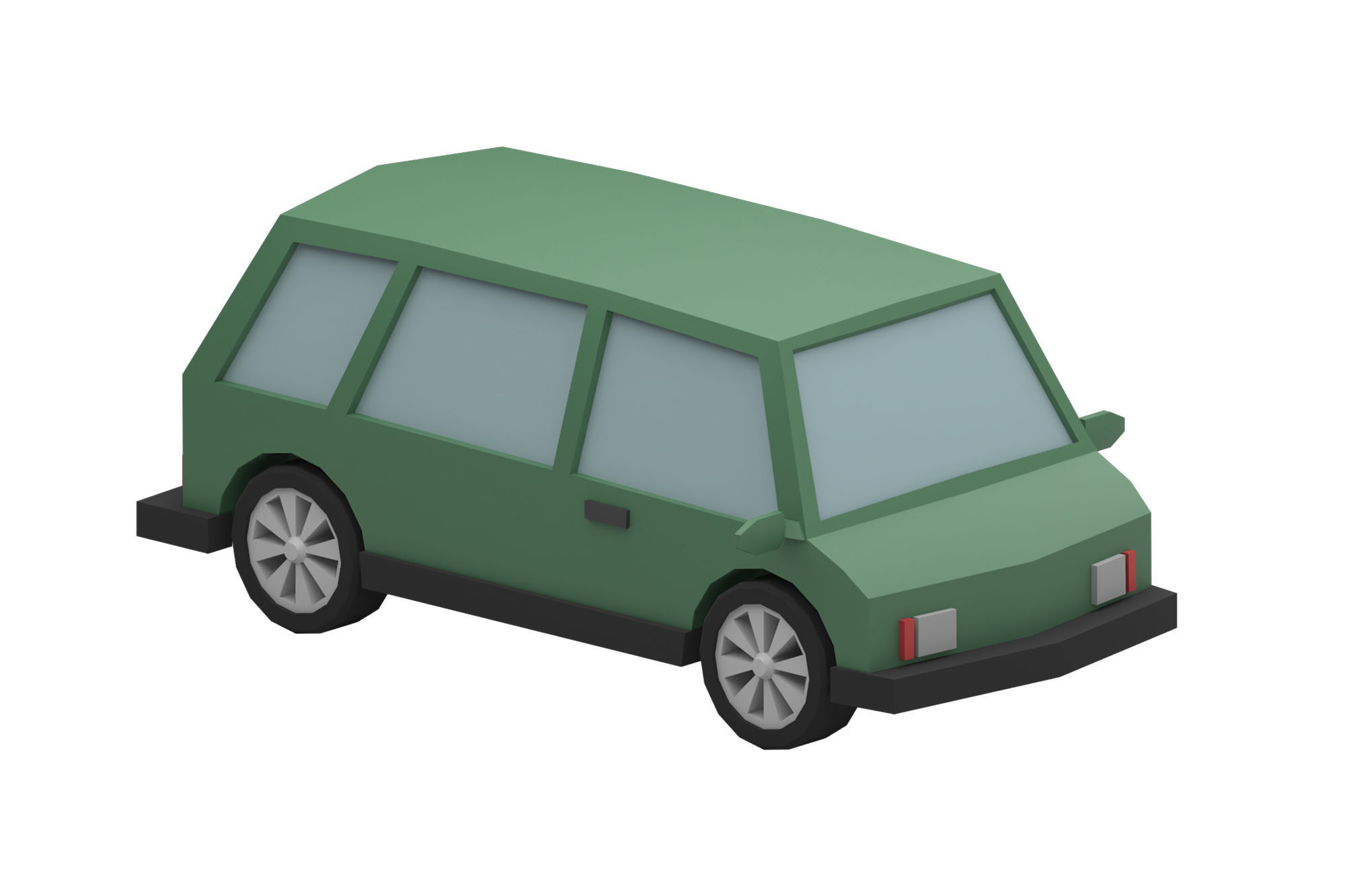 Stylized Set of Cars Low-poly 3D model_7