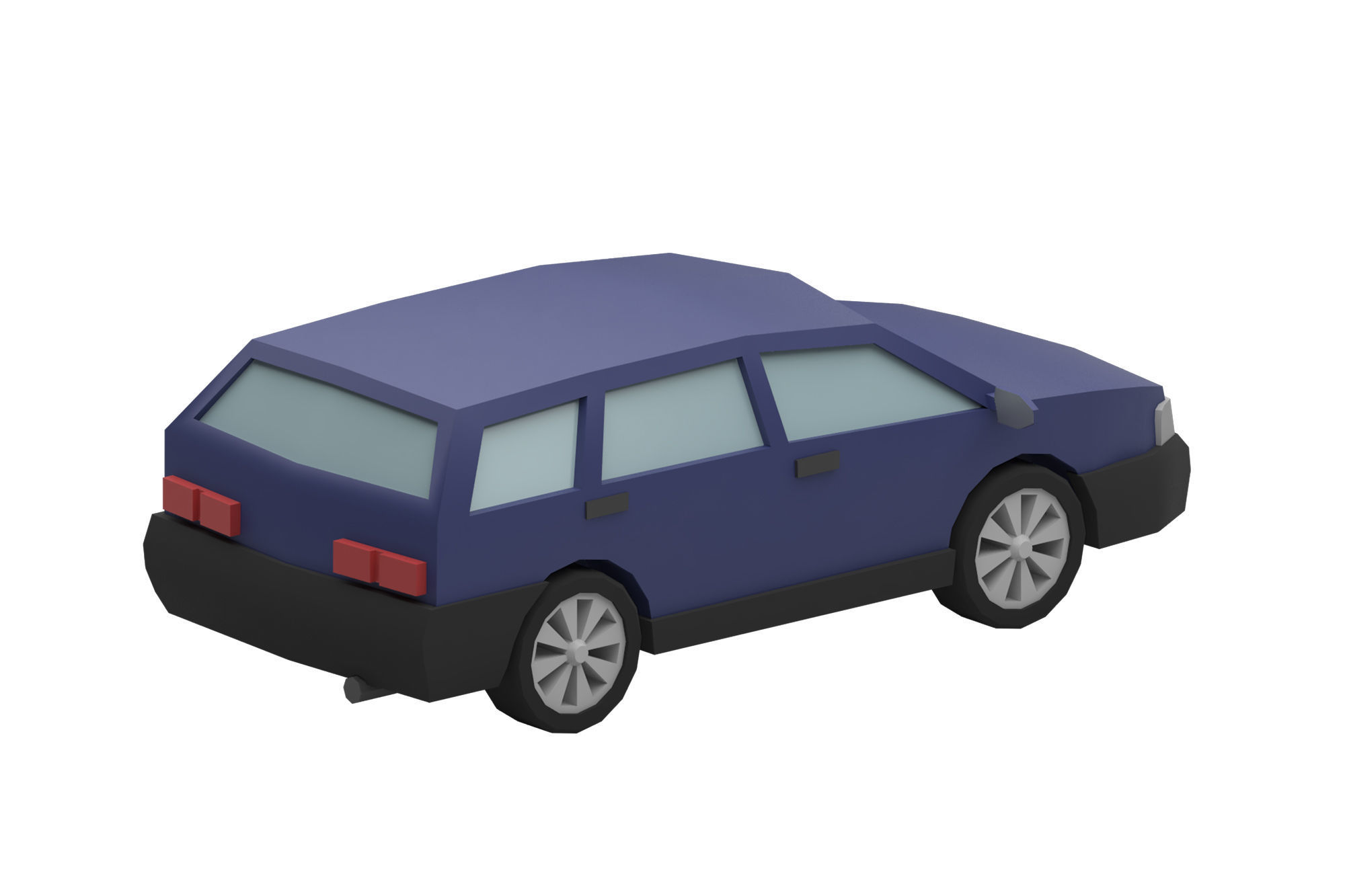 Stylized Set of Cars Low-poly 3D model_14