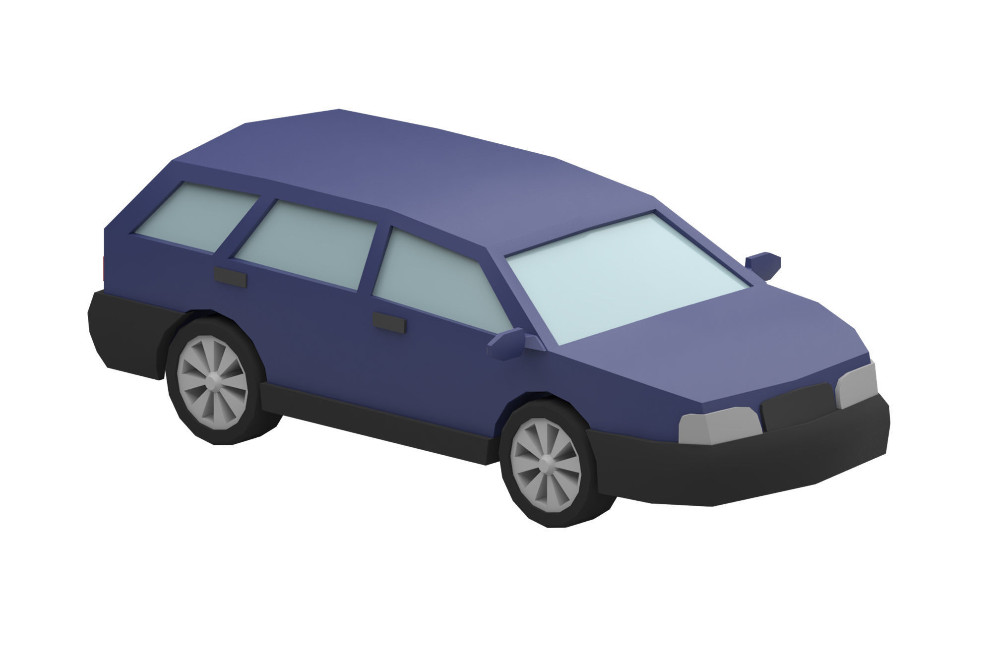 Stylized Set of Cars Low-poly 3D model_13