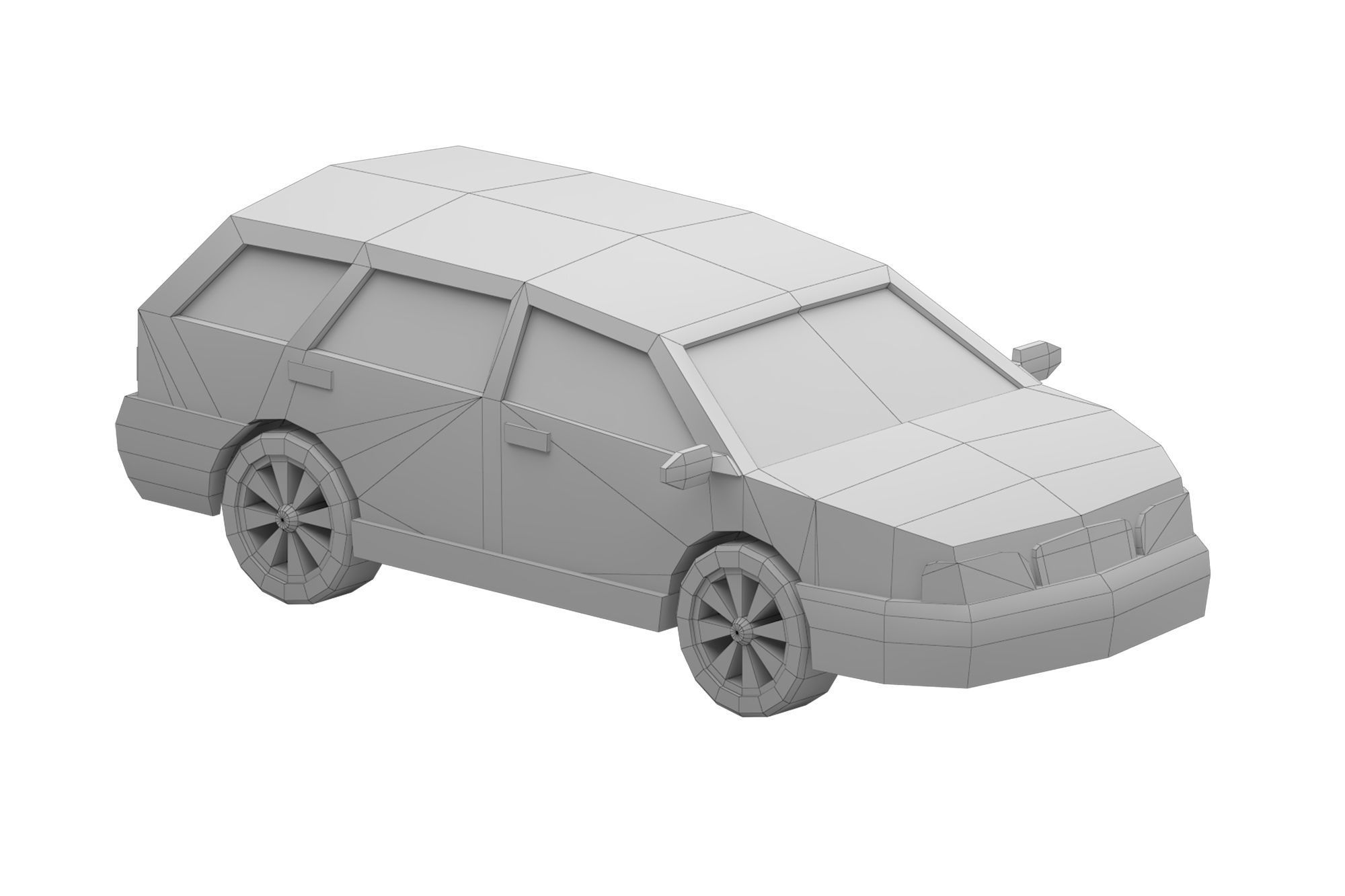 Stylized Set of Cars Low-poly 3D model_17