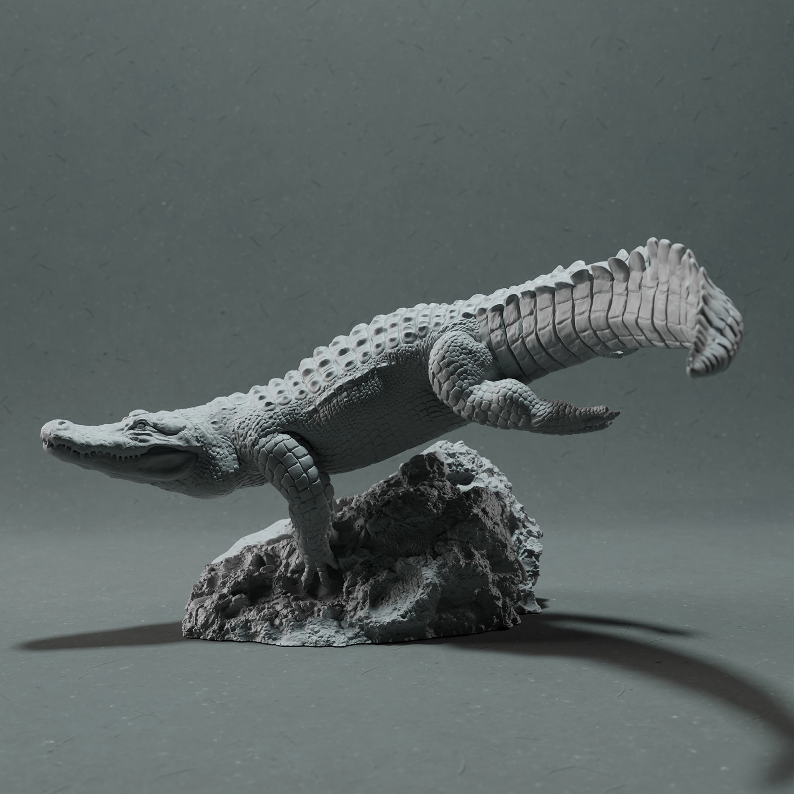 American Alligator - Swim 3D print model_1