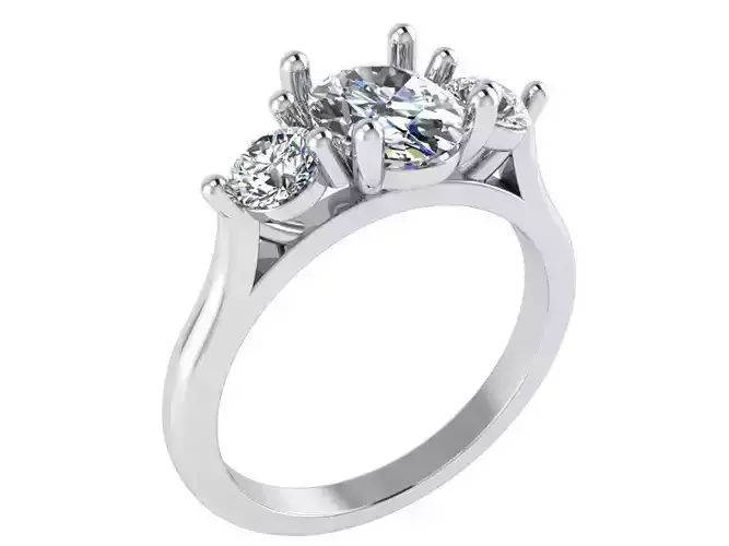 3-Stone Diamond ring 2569 3D print model