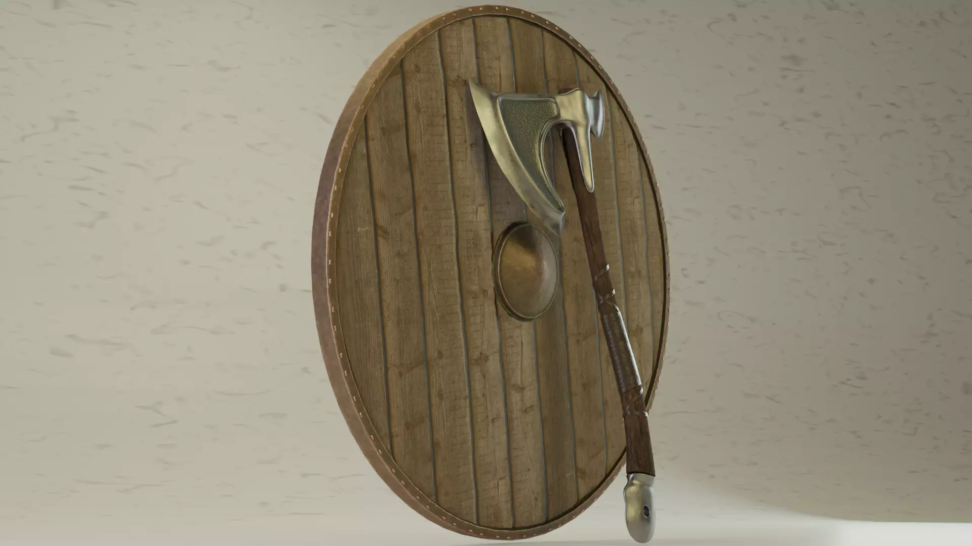Axe and Shield 3D model Free 3D model