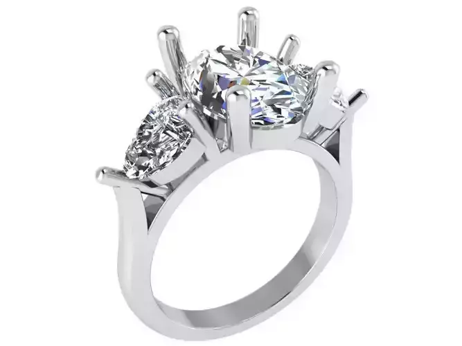3-Stone Diamond ring 2571 3D print model