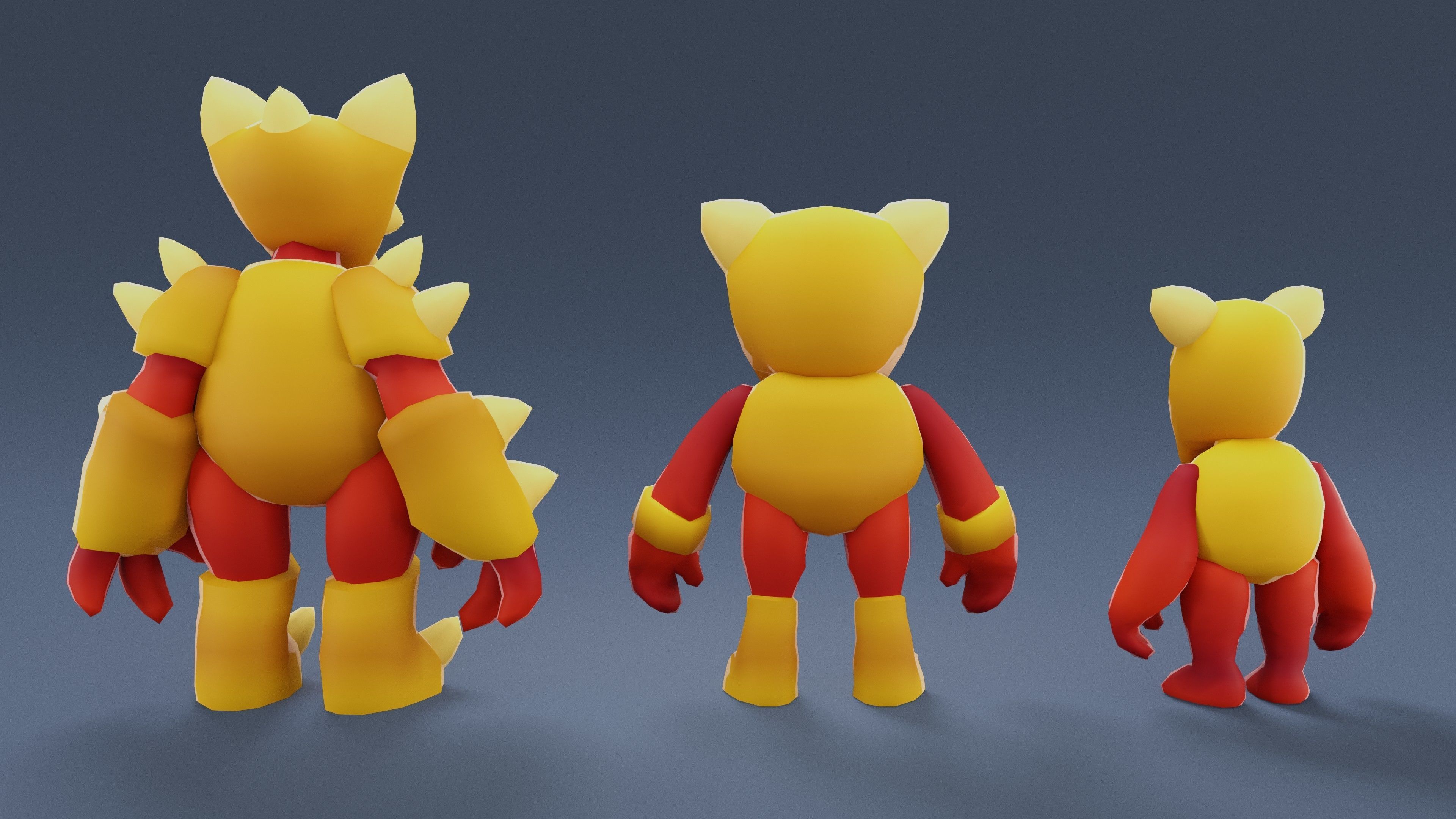 Cartoon Characters - Evolution Armored Warrior Low-poly 3D model_11