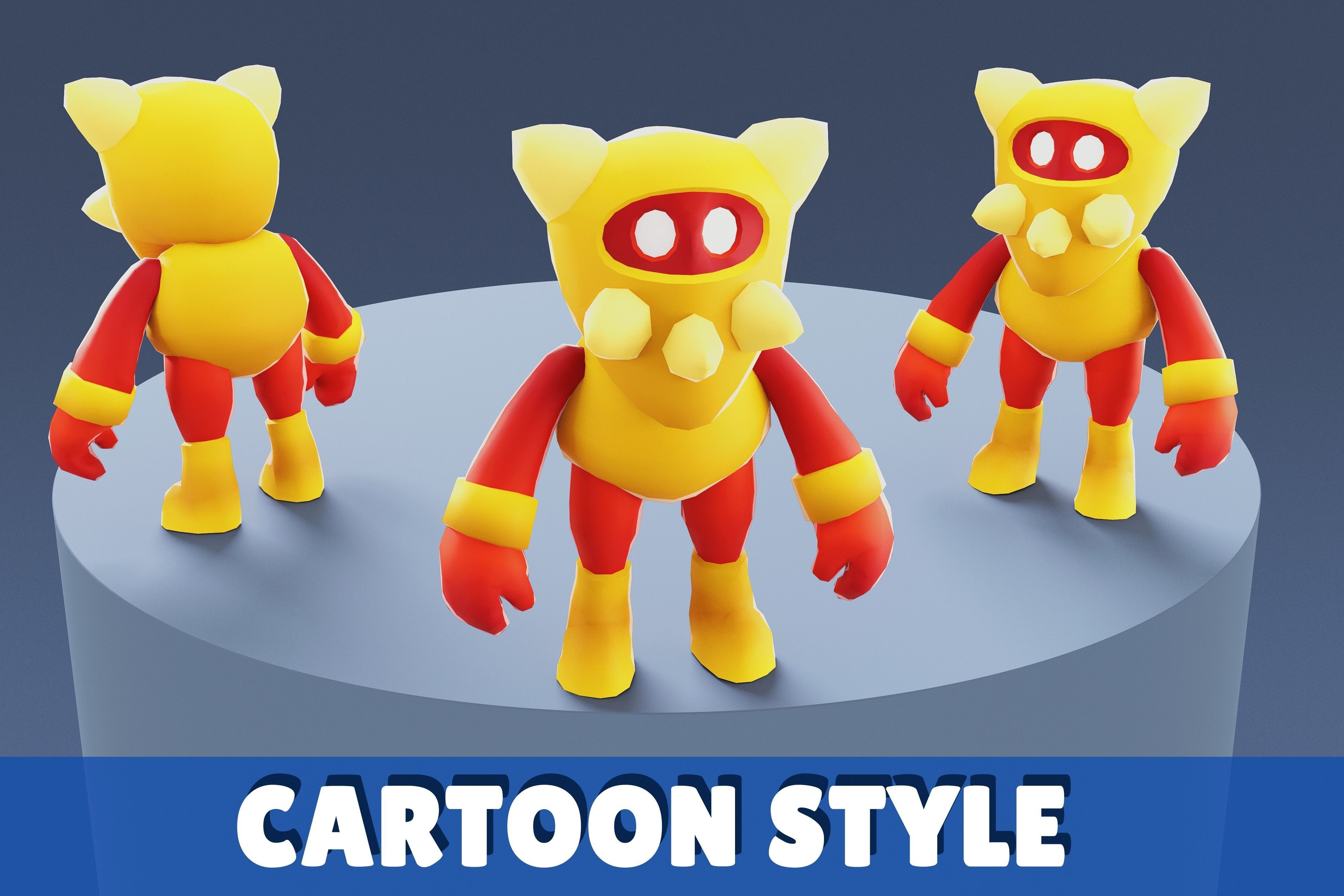 Cartoon Characters - Evolution Armored Warrior Low-poly 3D model_5
