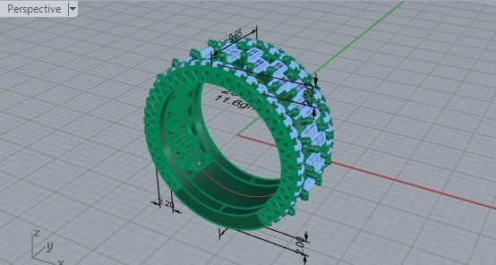 Huge Round Diamond ring 2575 3D print model 3D print model_7
