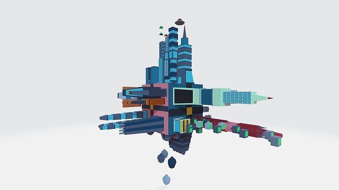 Cube  World For Human Free low-poly 3D model