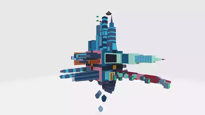 Cube World For Human Free low-poly 3D model