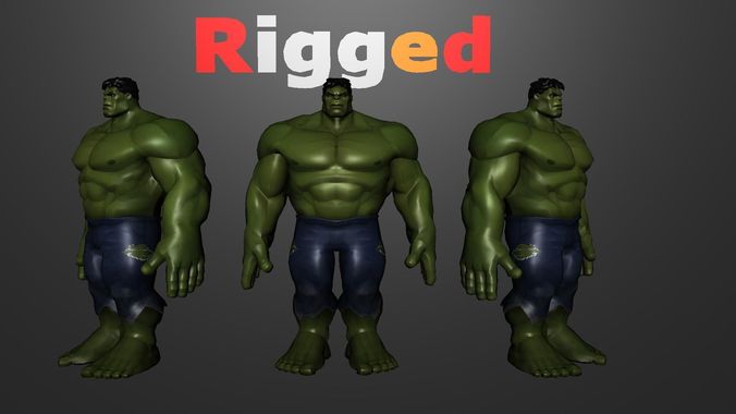 Incredible Hulk Rigged Low-poly 3D model